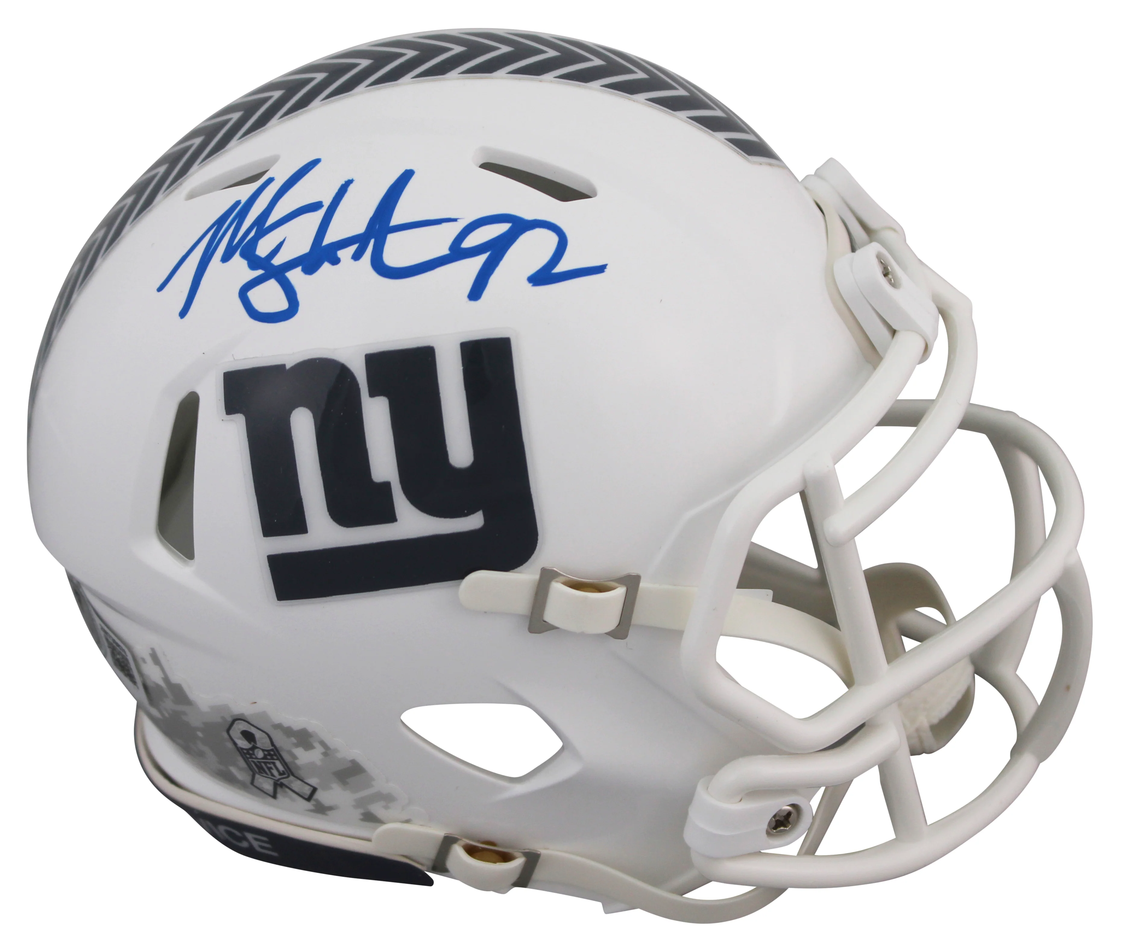 Giants Michael Strahan Signed Salute To Service III Speed Mini Helmet BAS Wit - Image 2