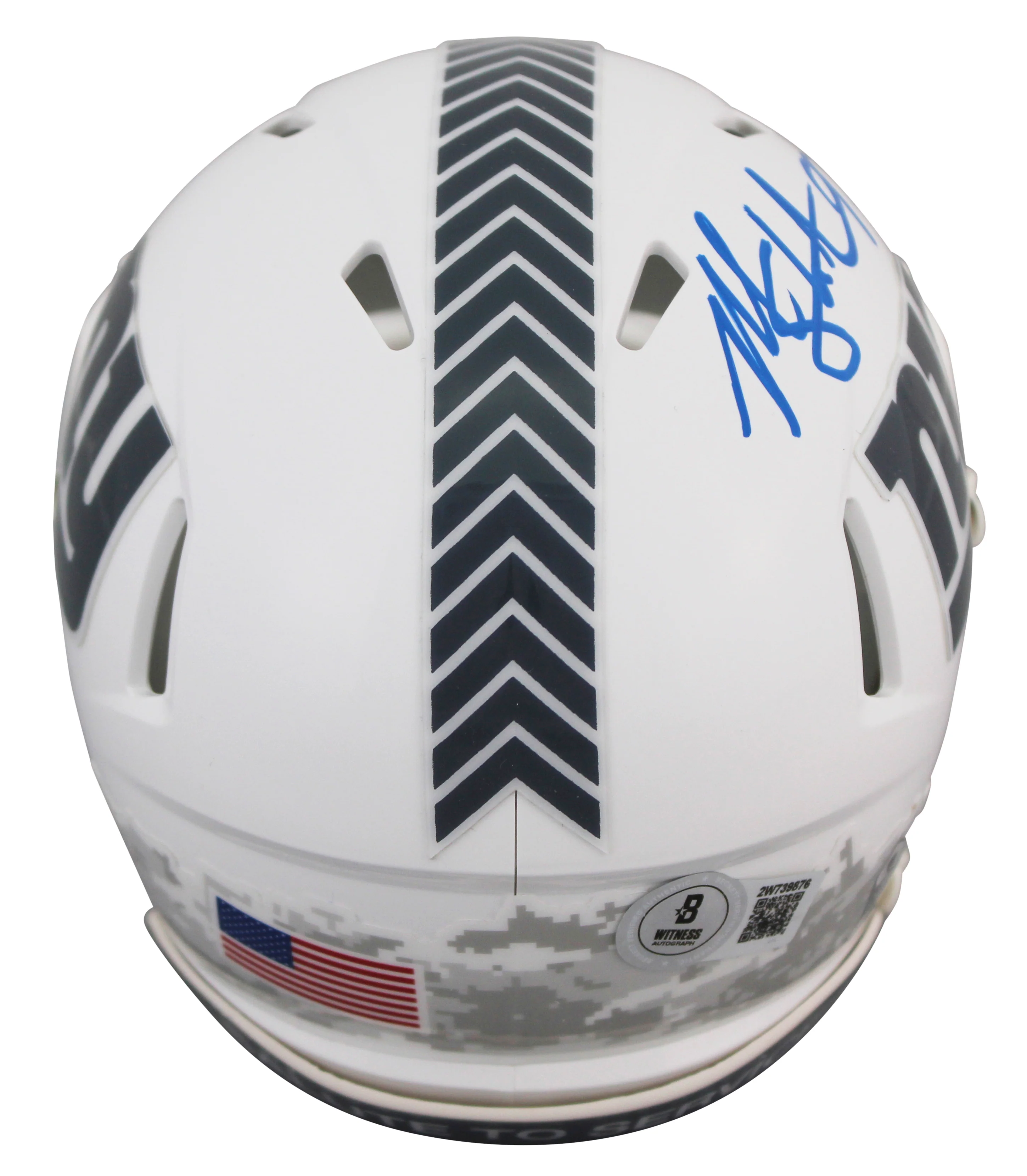 Giants Michael Strahan Signed Salute To Service III Speed Mini Helmet BAS Wit - Image 3