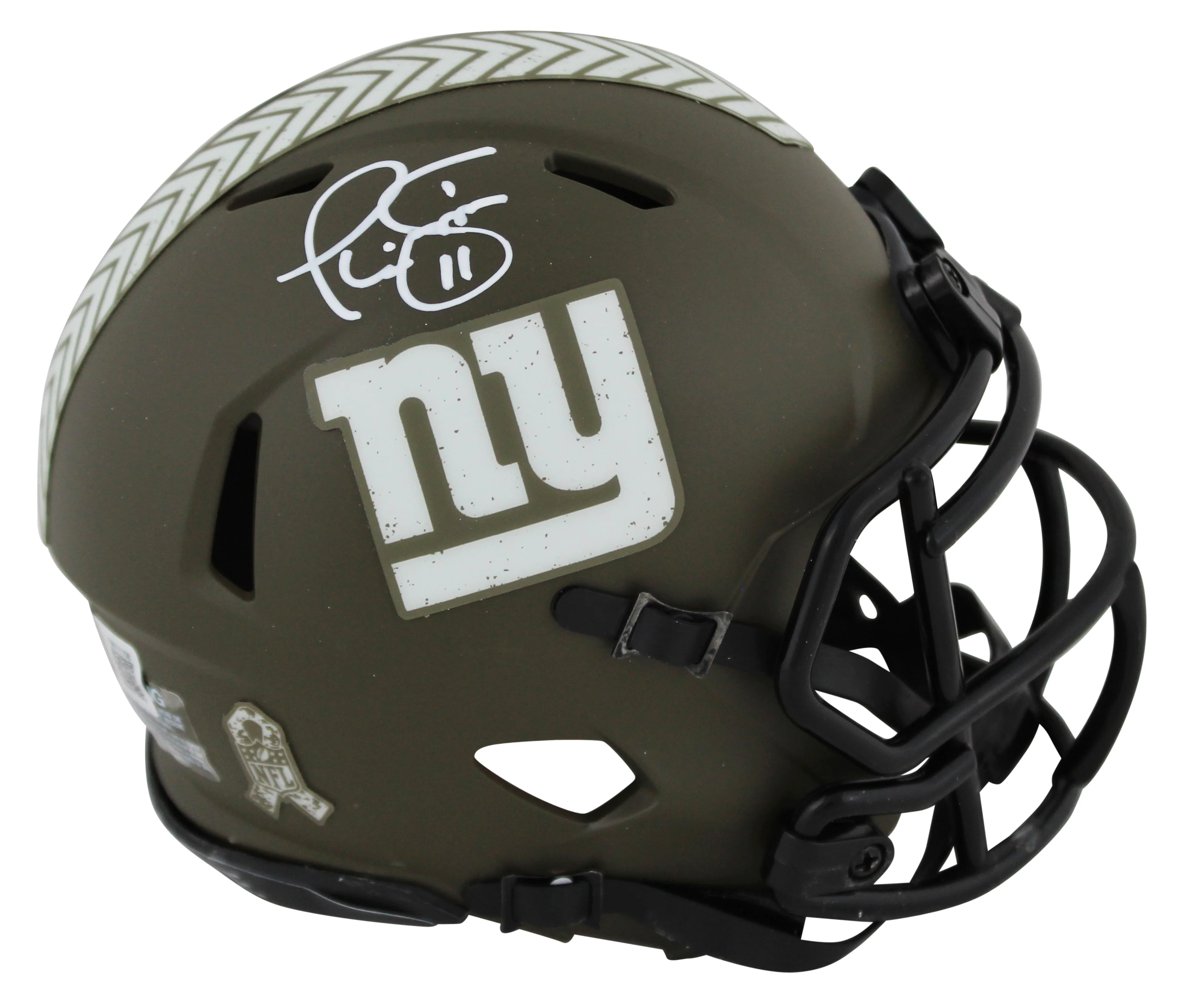 Giants Phil Simms Authentic Signed Salute To Service Speed Mini Helmet BAS Wit - Image 2