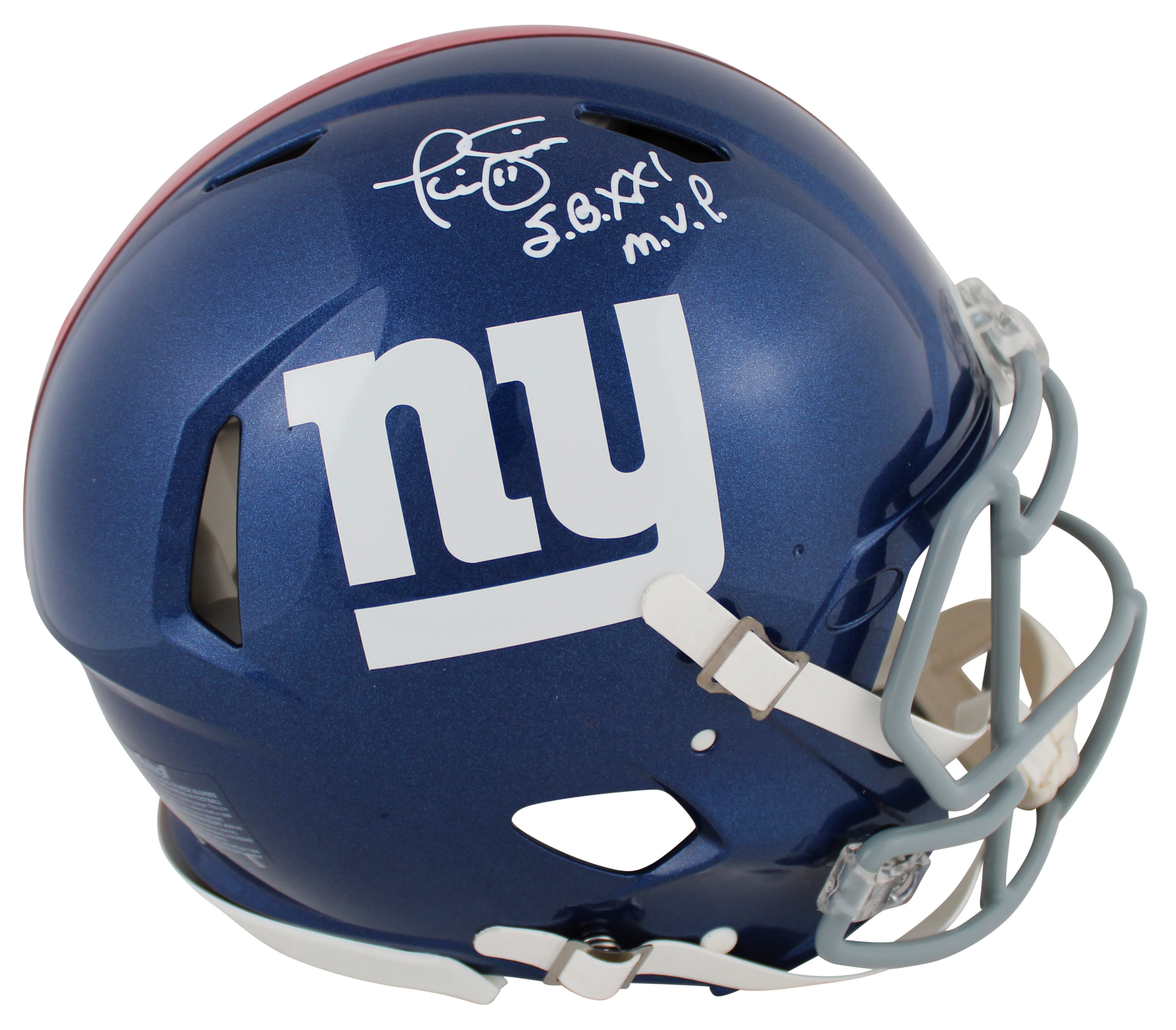 Giants Phil Simms "SB XXI MVP" Signed Full Size Speed Proline Helmet BAS Witness - Image 2