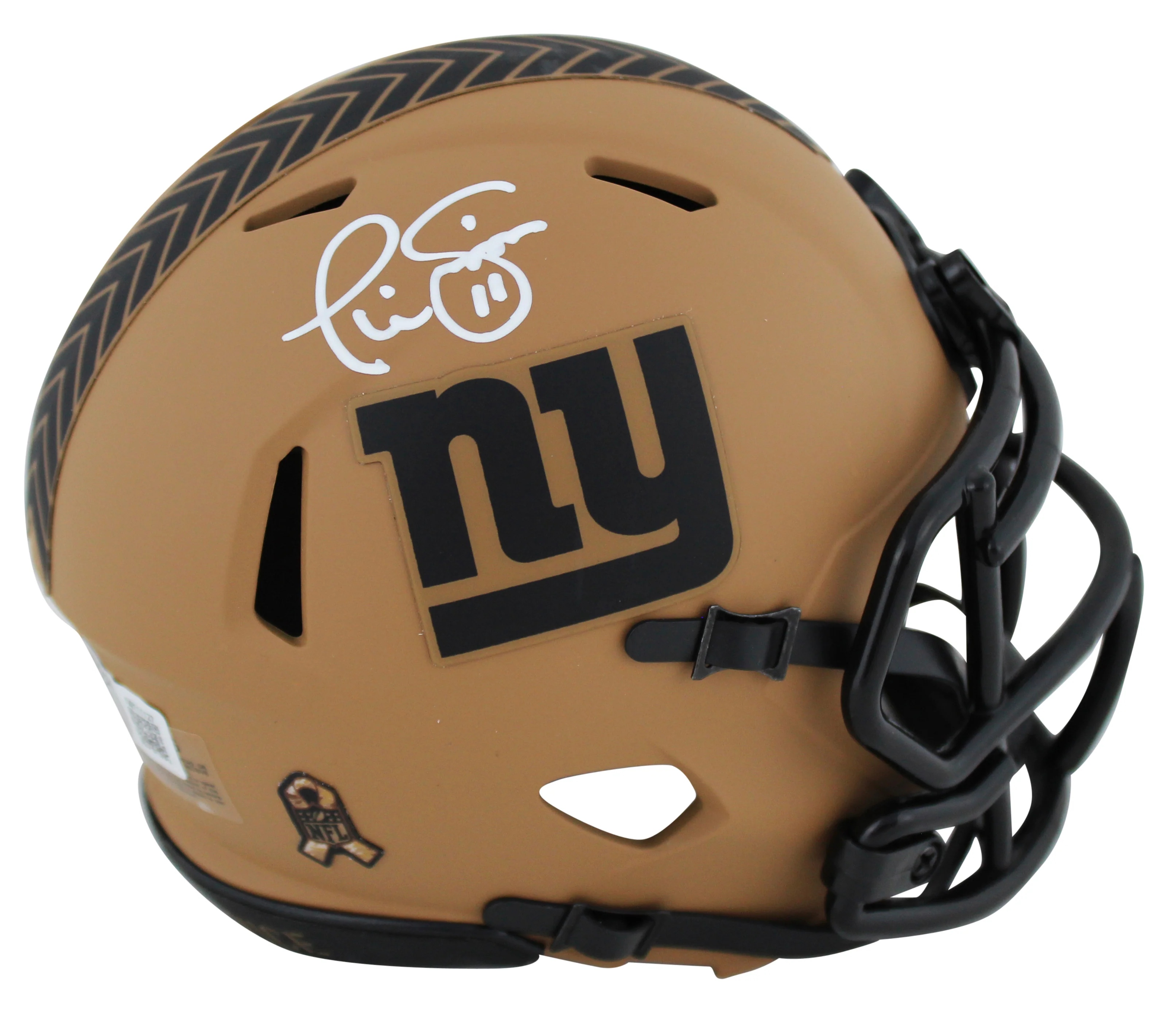 Giants Phil Simms Signed Salute To Service II Speed Mini Helmet BAS Witnessed - Image 2
