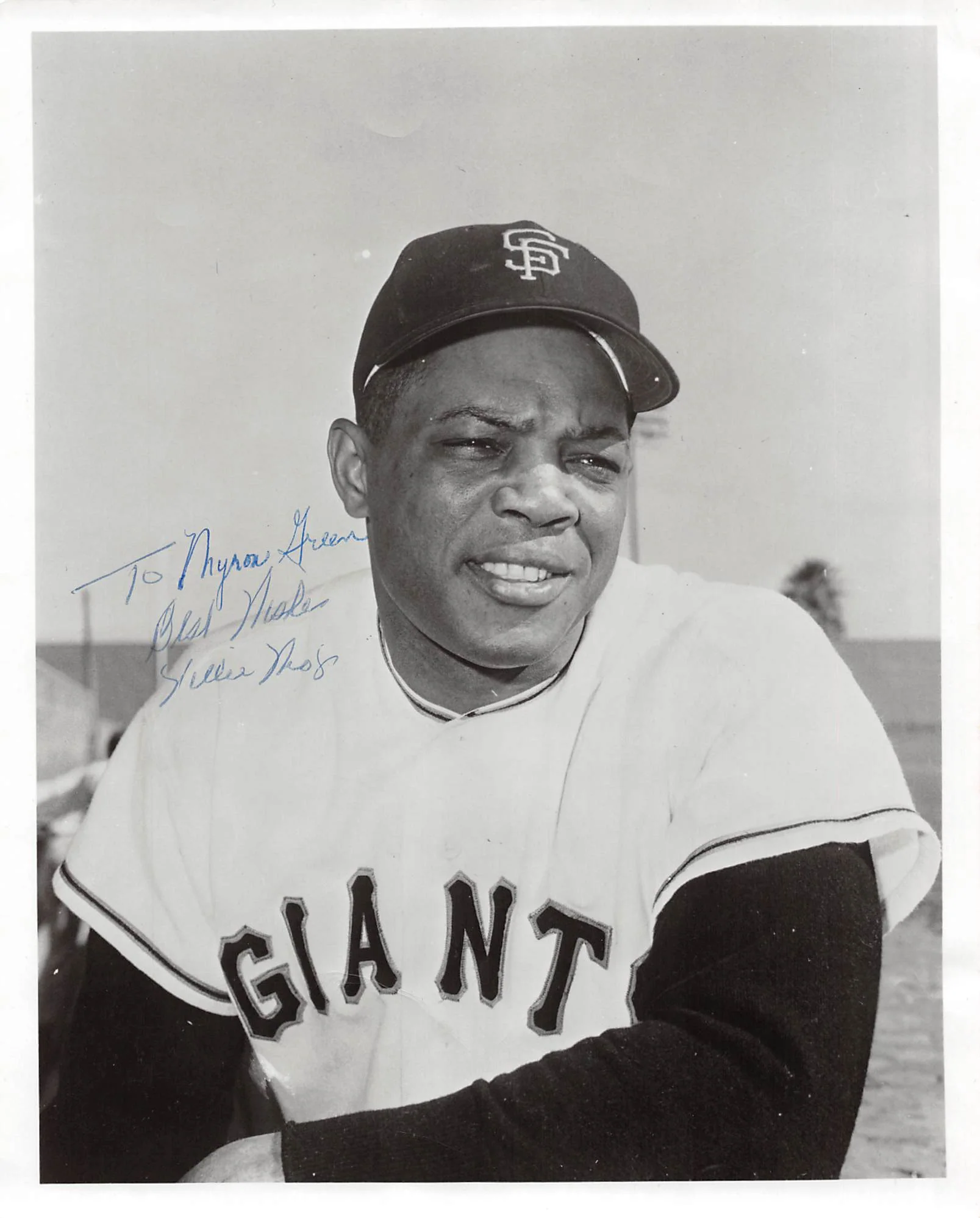 Giants Willie Mays "Best Wishes" Signed 8x10 Black & White Photo BAS #A86122 - Image 2