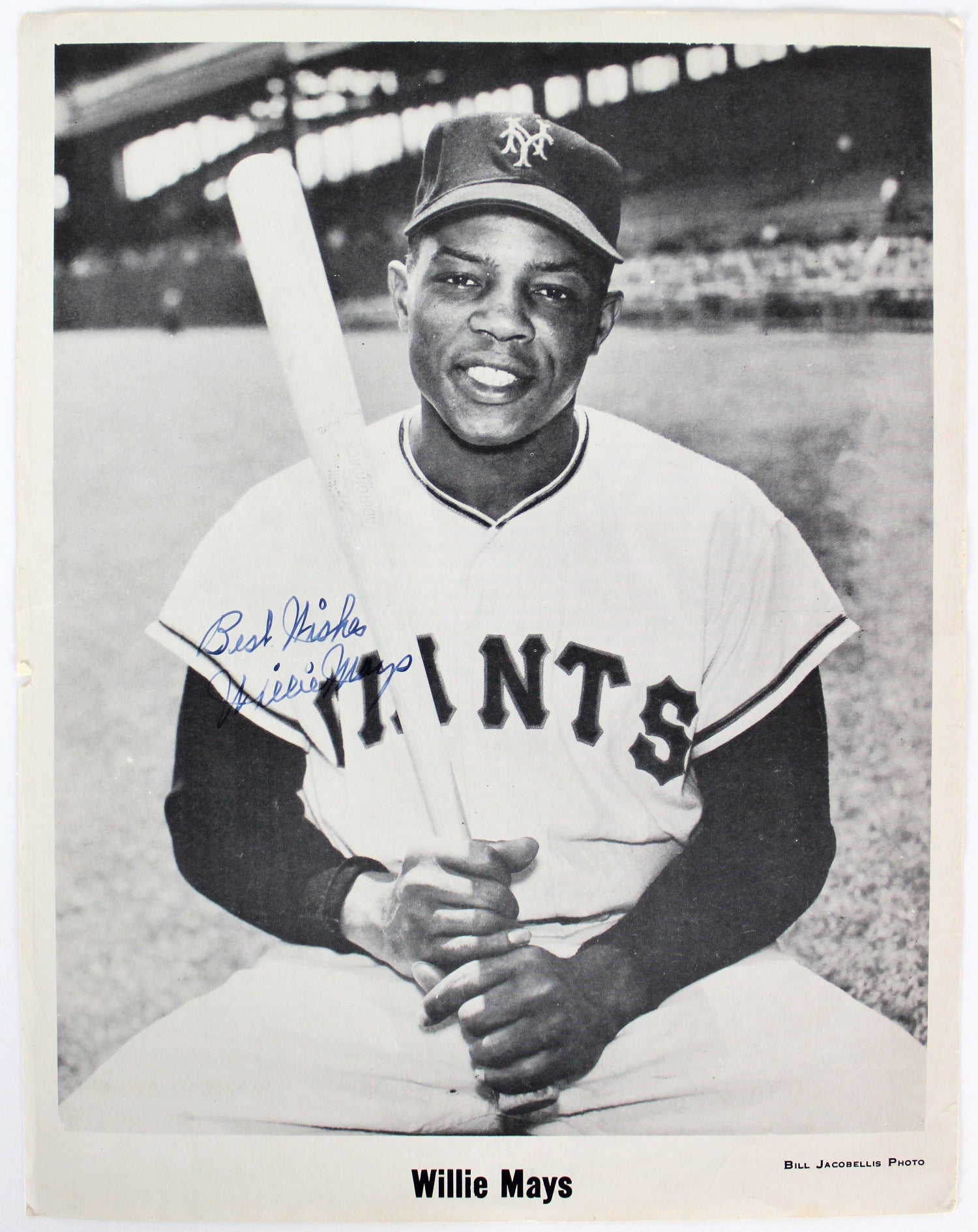 Giants Willie Mays "Best Wishes" Signed 8x10 Photo Rookie Era Signature! JSA LOA - Image 2