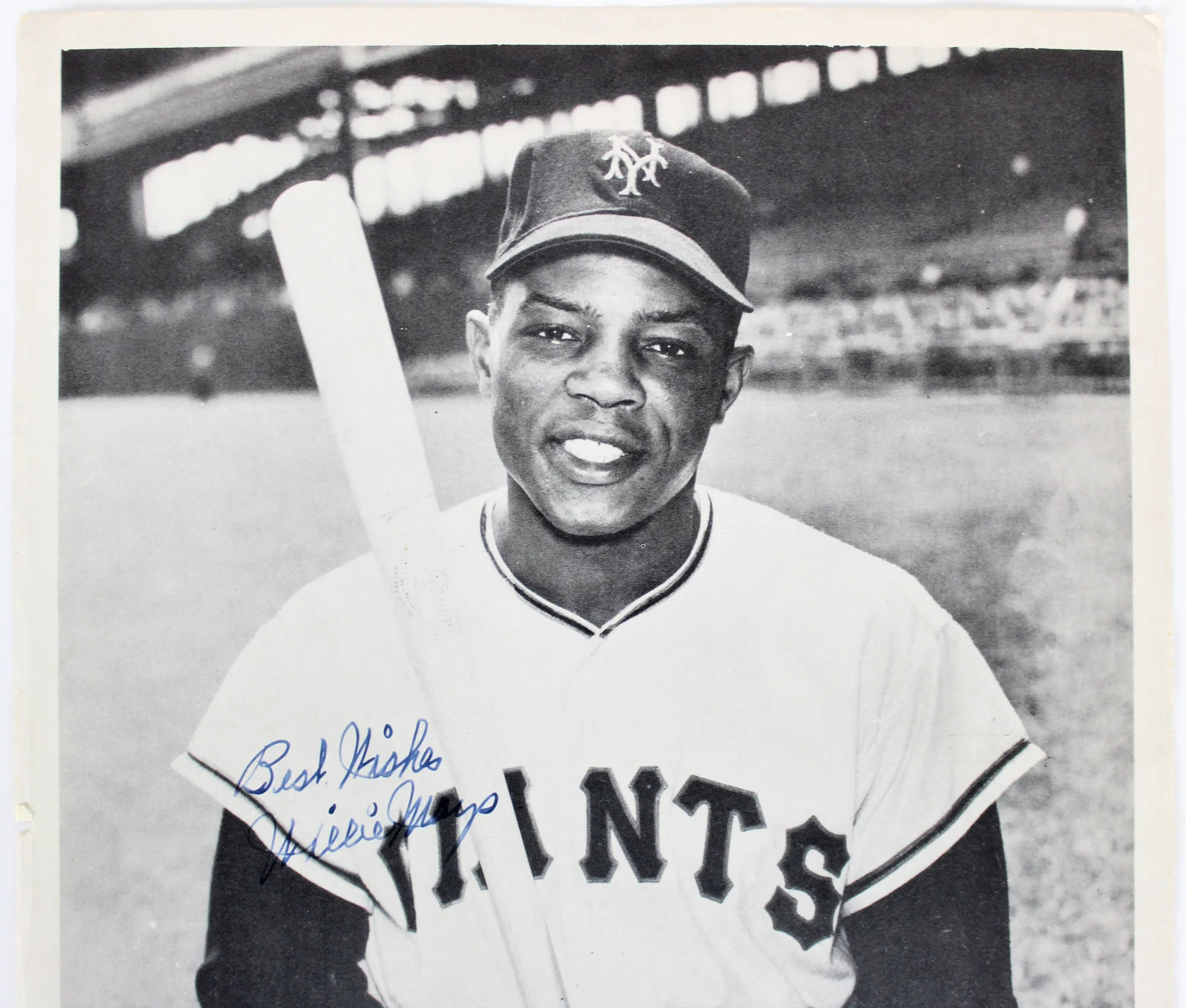 Giants Willie Mays "Best Wishes" Signed 8x10 Photo Rookie Era Signature! JSA LOA - Image 4