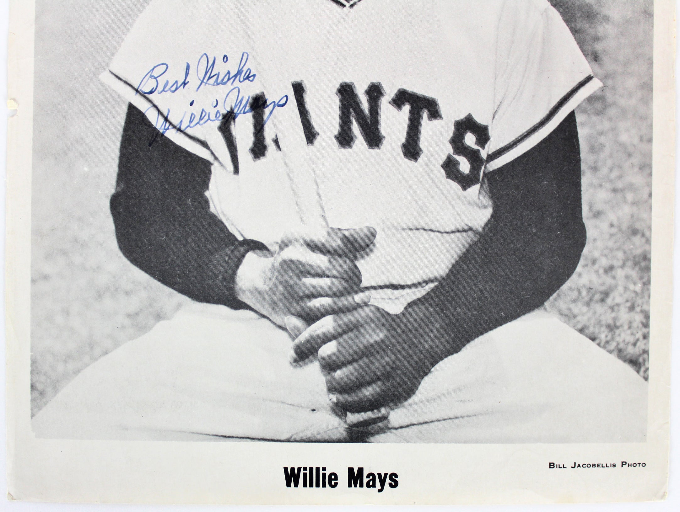 Giants Willie Mays "Best Wishes" Signed 8x10 Photo Rookie Era Signature! JSA LOA - Image 5