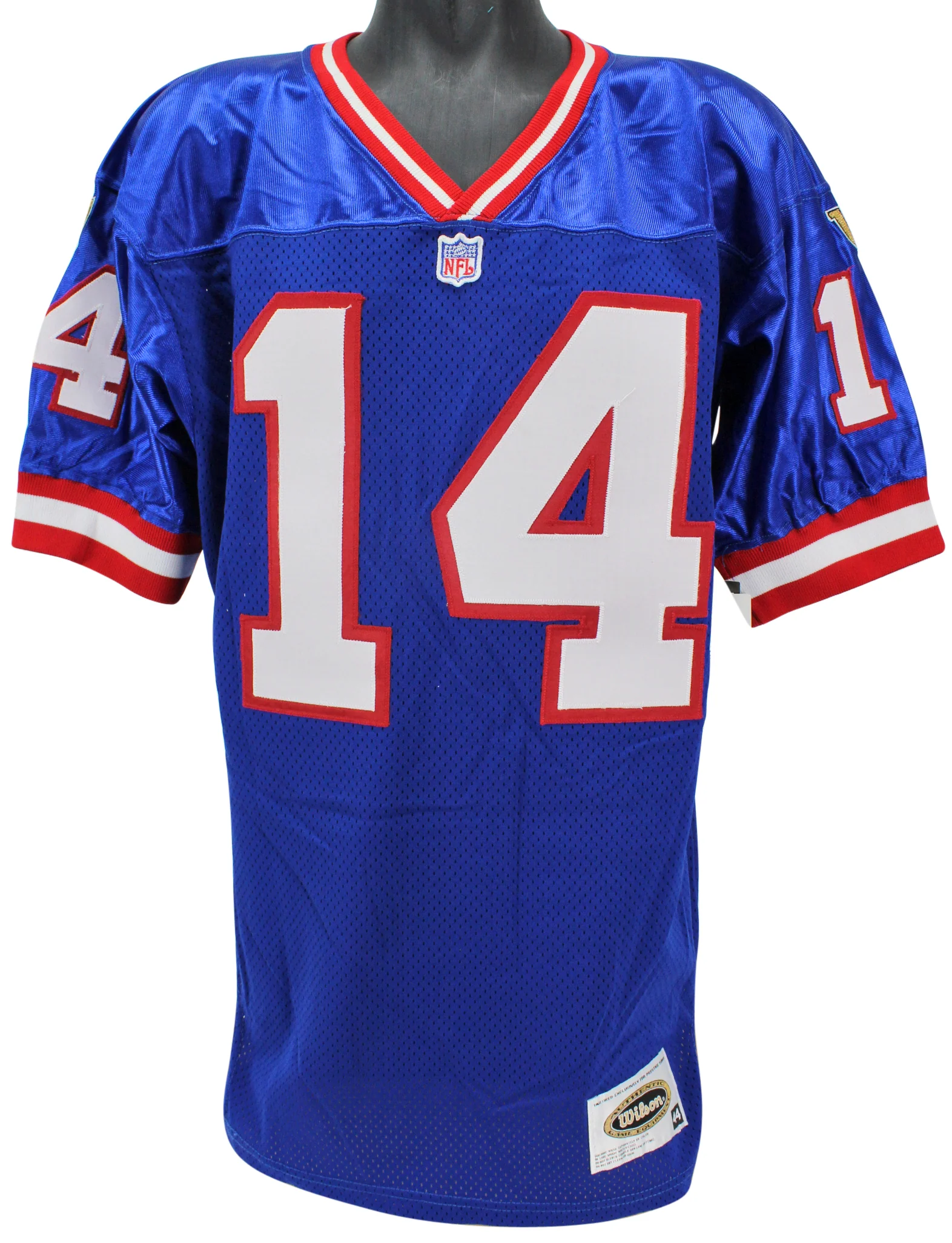 Giants Y.A. Tittle Authentic Signed Blue Wilson Authentic Jersey BAS #H92206 - Image 4