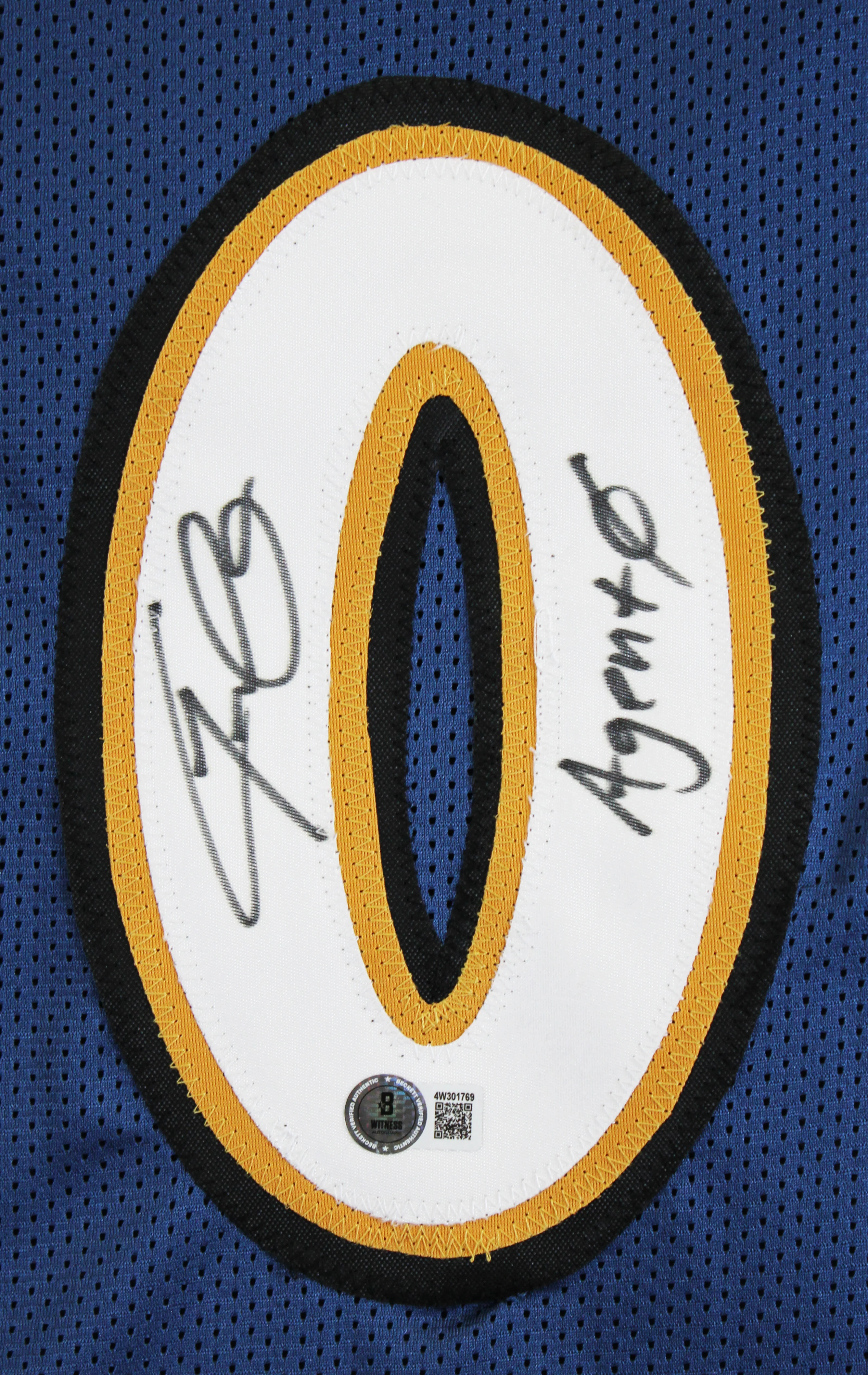Gilbert Arenas "Agent 0" Authentic Signed Blue Pro Style Jersey BAS Witnessed - Image 3
