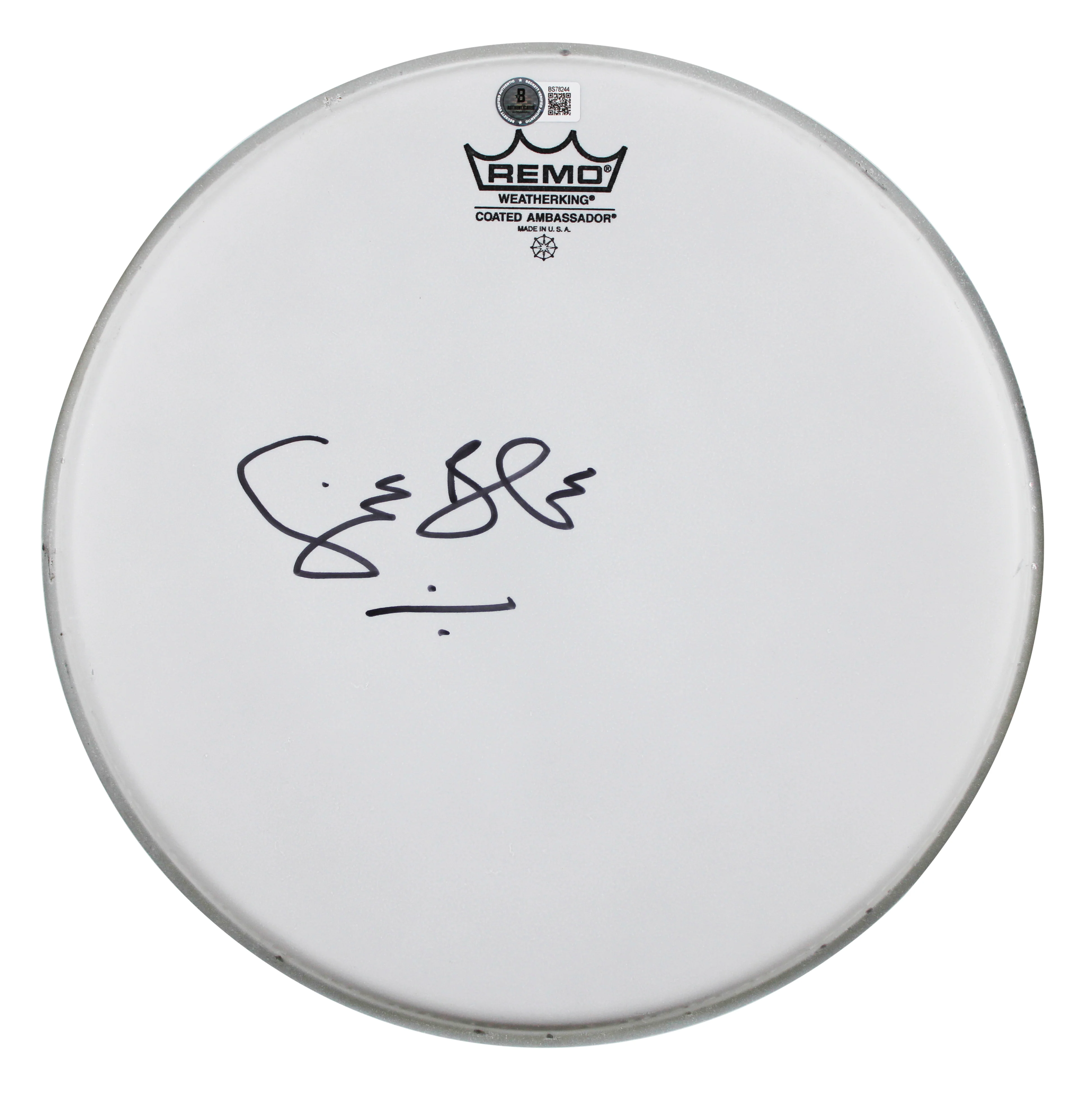Ginger Baker Cream Authentic Signed 12 Inch Remo Drum Head BAS #BS78244 - Image 2