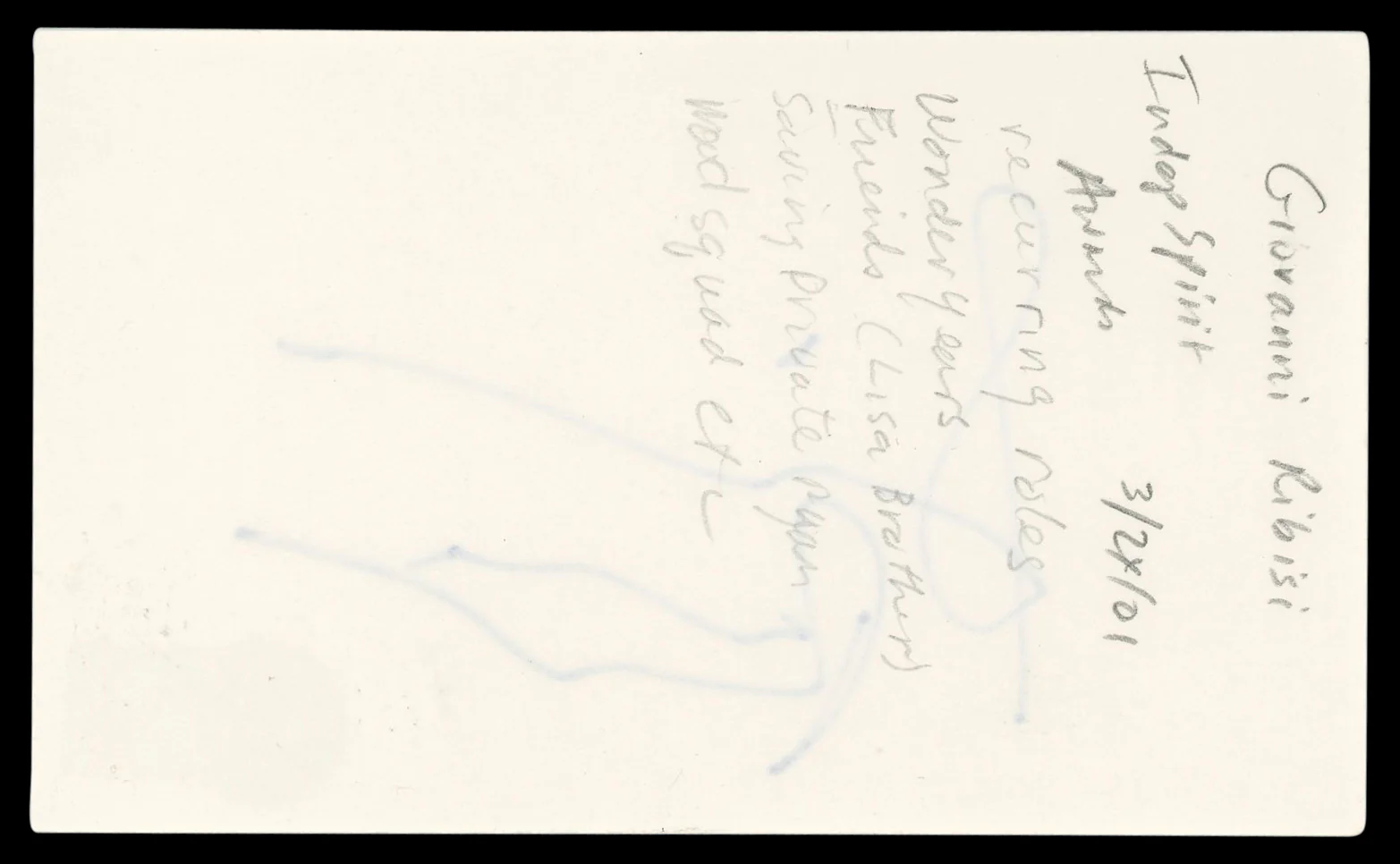 Giovanni Ribisi Gone in 60 Seconds Authentic Signed 3x5 Index Card BAS #BL98224 - Image 3