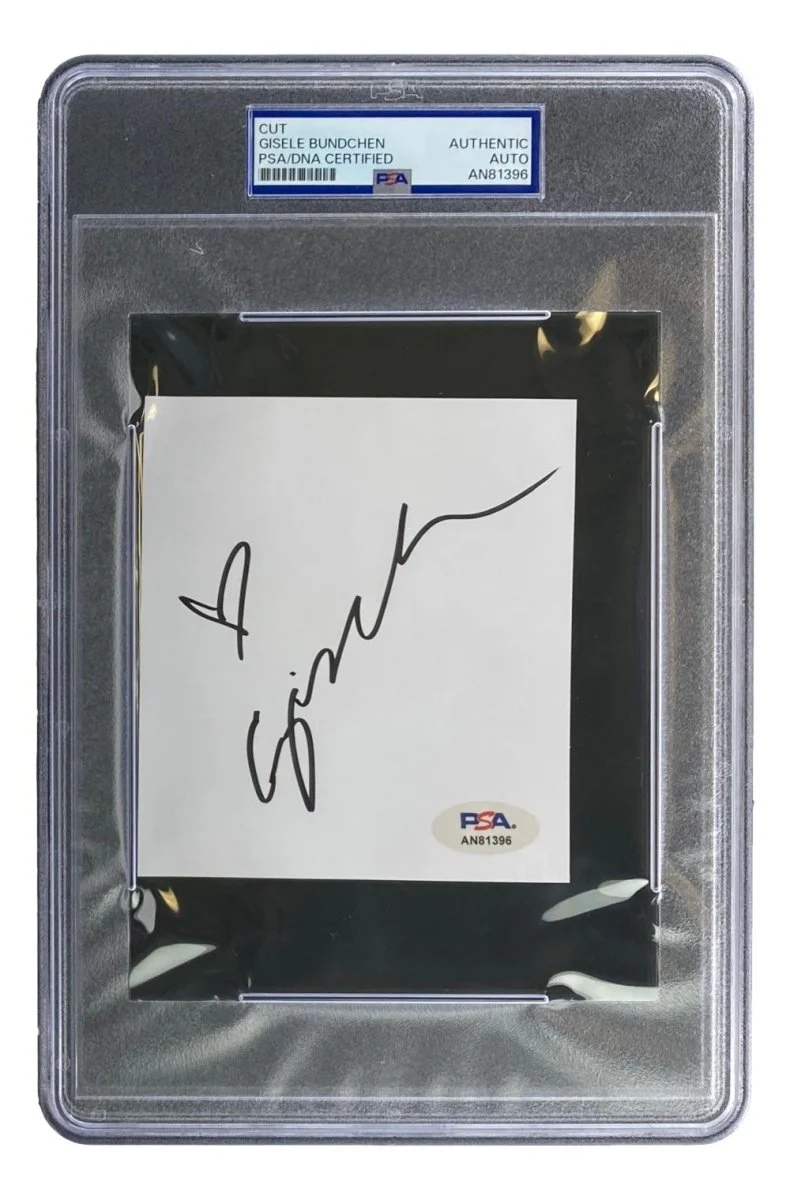 Gisele Bundchen Signed Slabbed Large Cut Signature PSA AN81396