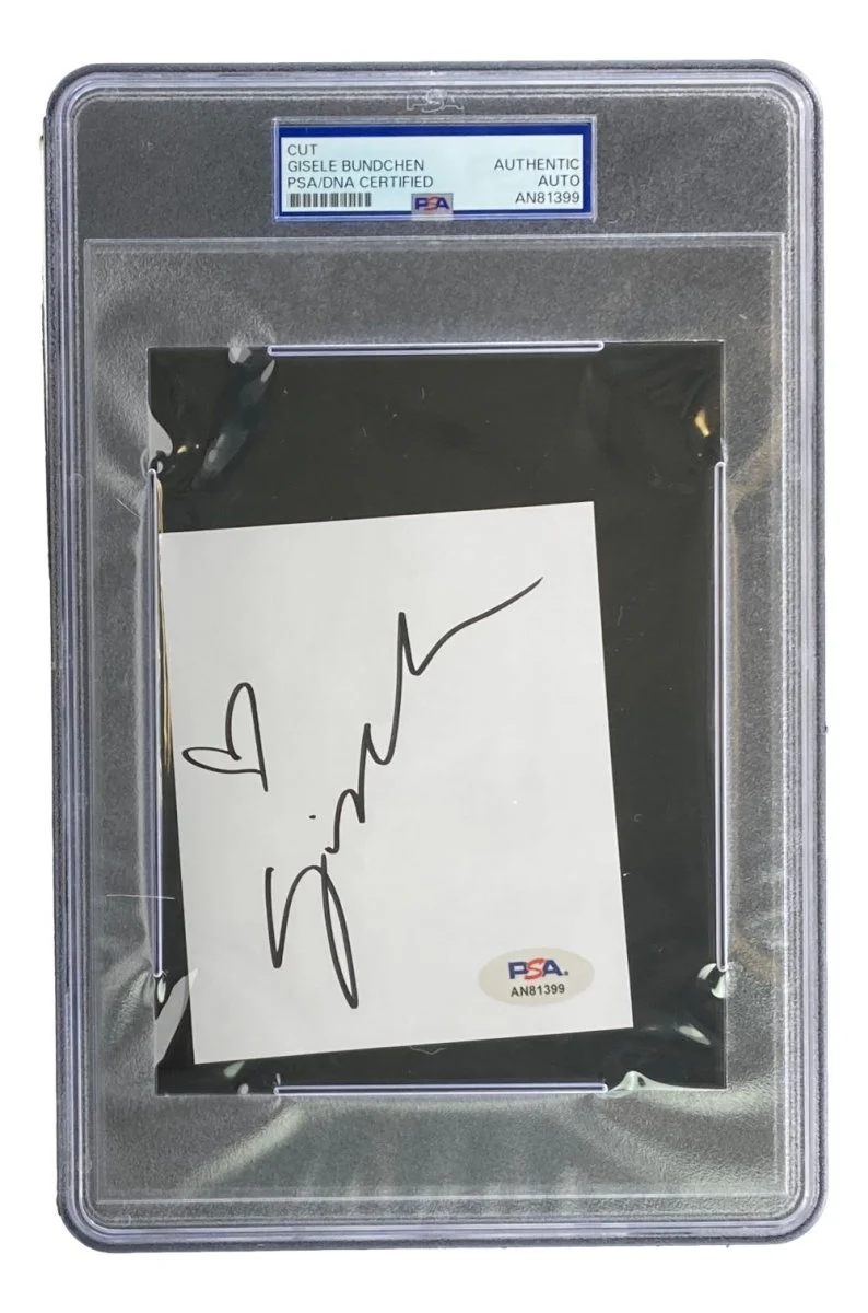 Gisele Bundchen Signed Slabbed Large Cut Signature PSA AN81399