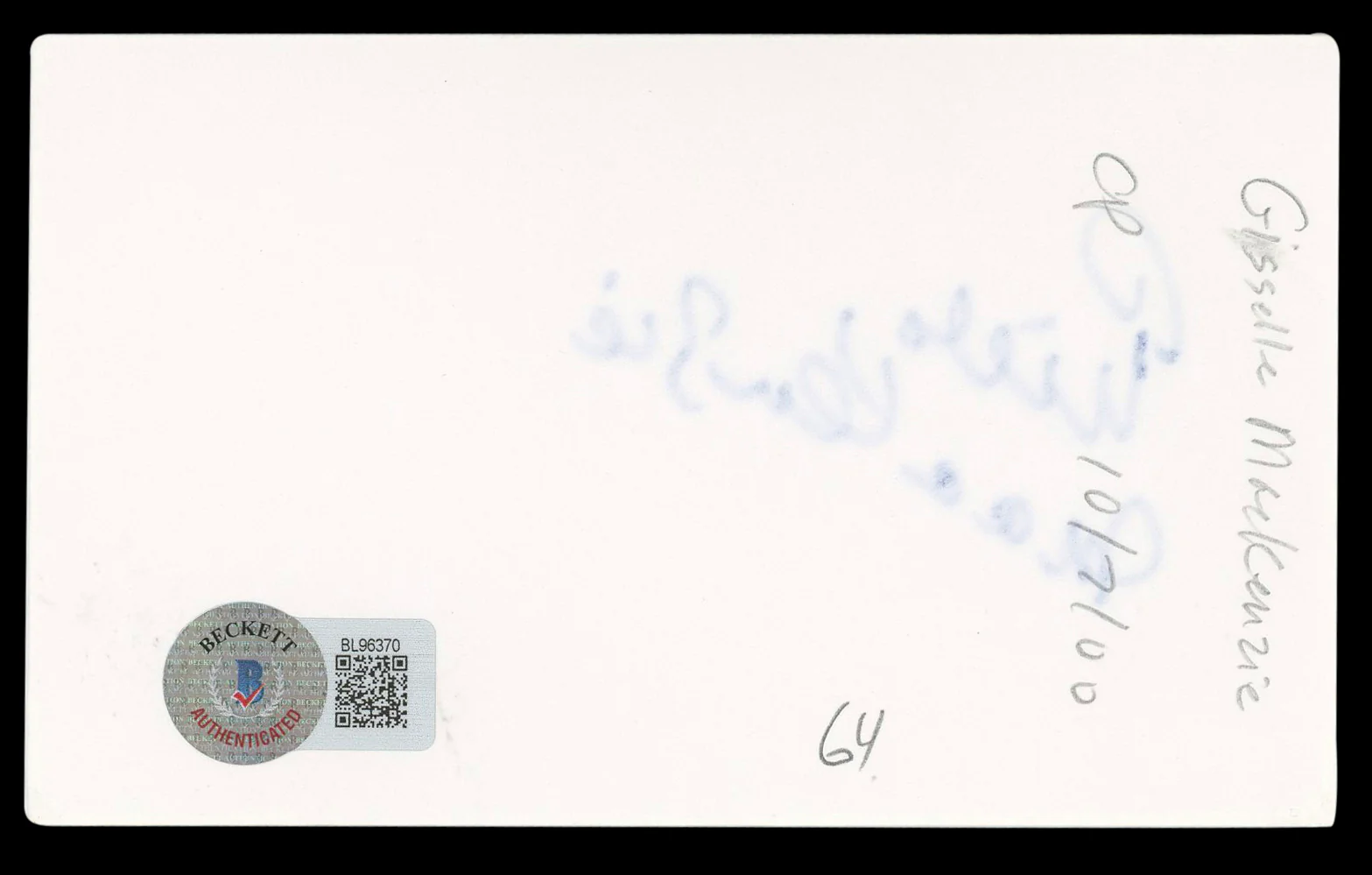 Gisele MacKenzie Your Hit Parade Authentic Signed 3x5 Index Card BAS #BL96370 - Image 3