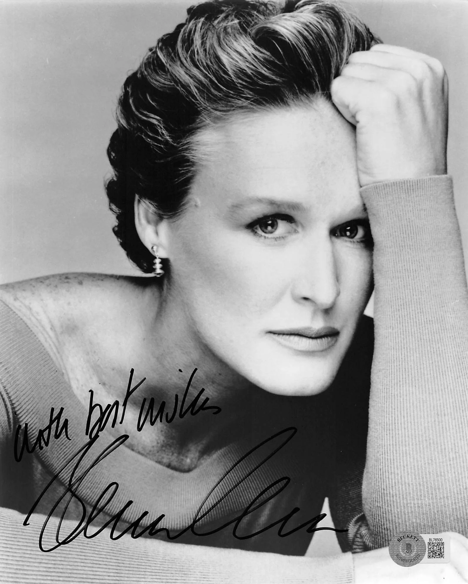 Glenn Close Fatal Attraction "With Best Wishes" Signed 8x10 Photo BAS #BL76500 - Image 2