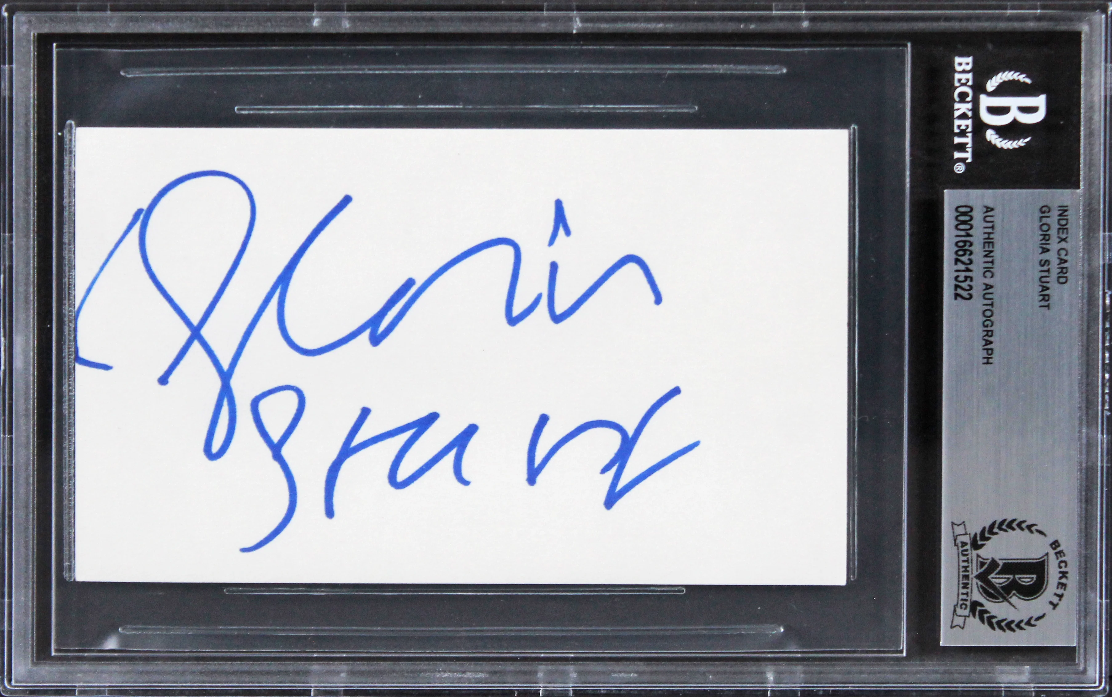 Gloria Stuart Titanic Authentic Signed 3x5 Index Card Autographed BAS Slabbed 2 - Image 2