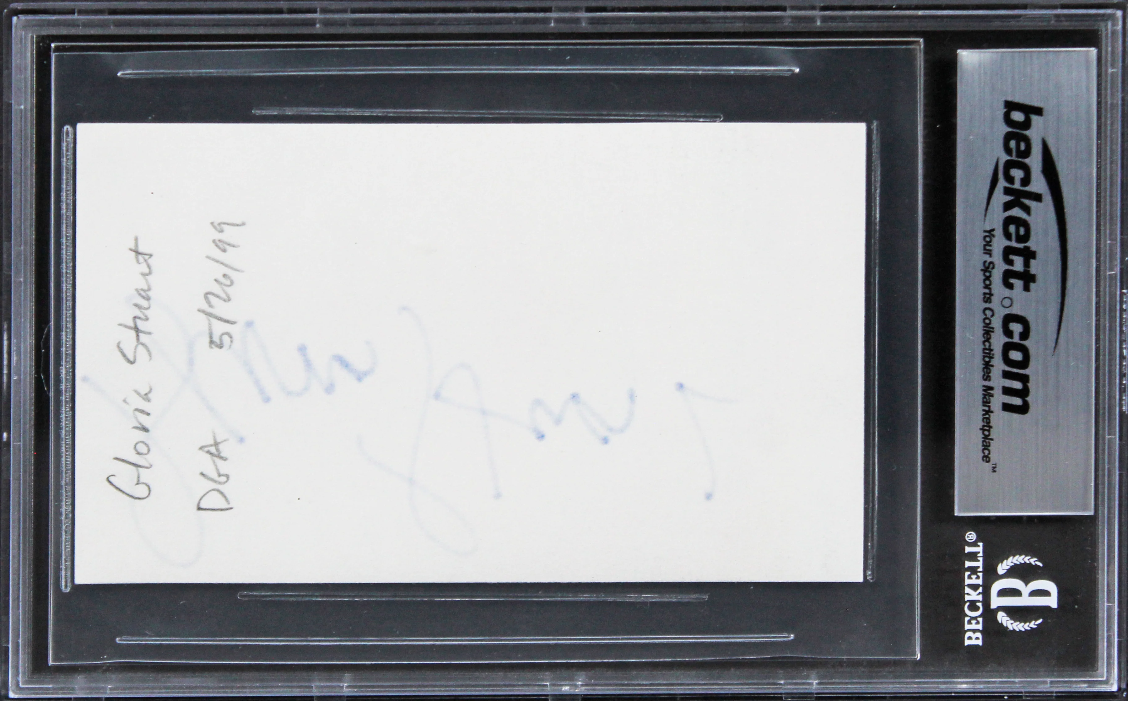 Gloria Stuart Titanic Authentic Signed 3x5 Index Card Autographed BAS Slabbed 3 - Image 3