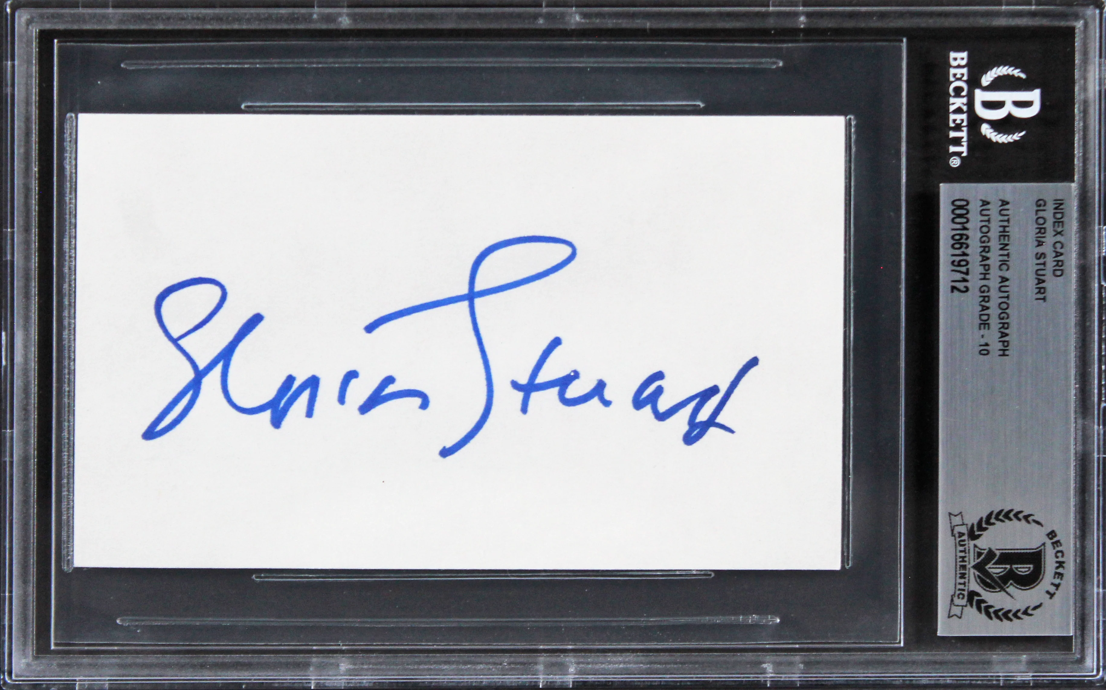 Gloria Stuart Titanic Signed 3x5 Index Card Auto Graded Gem Mint 10! BAS Slab 1 - Image 2