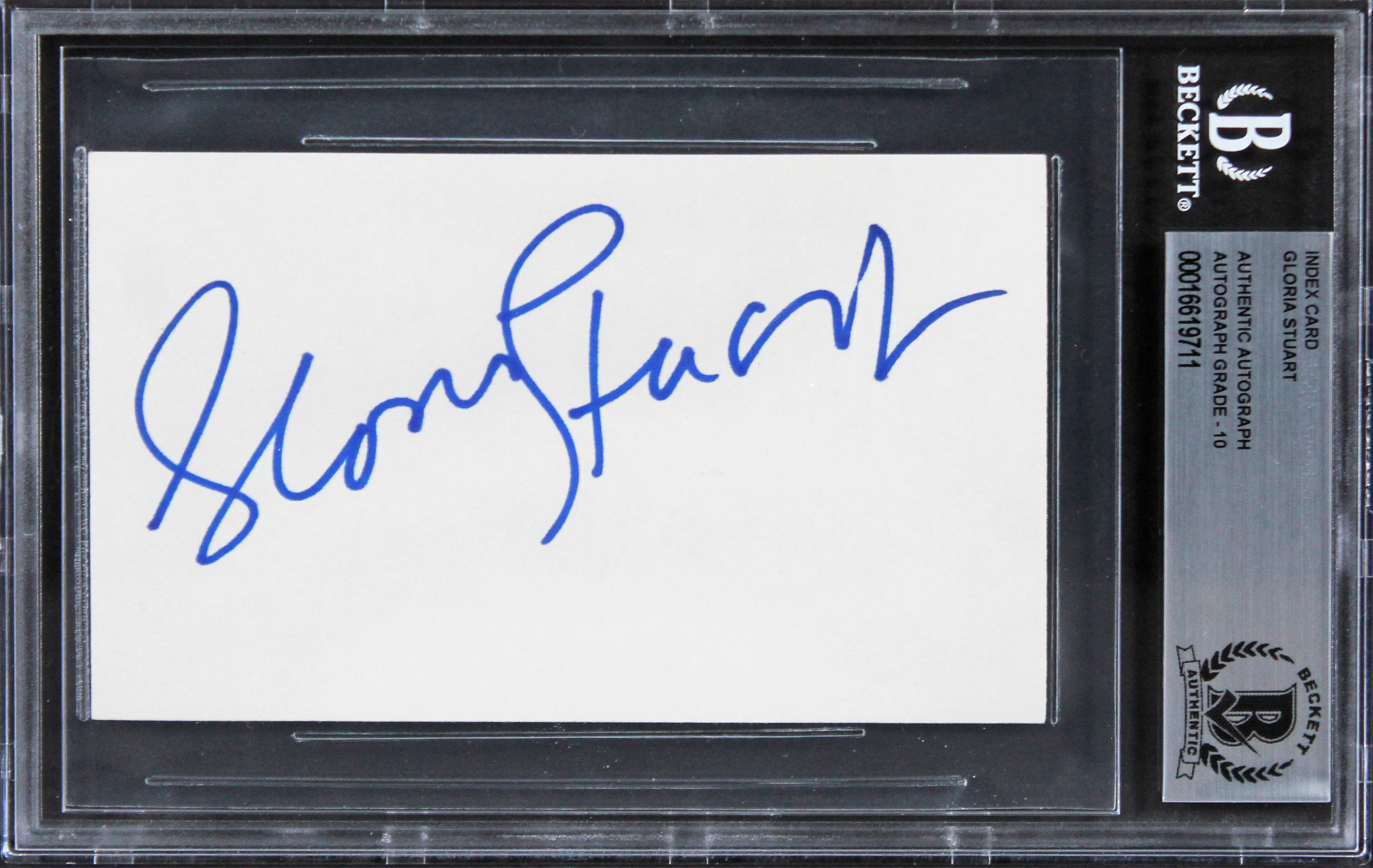Gloria Stuart Titanic Signed 3x5 Index Card Auto Graded Gem Mint 10! BAS Slab 2