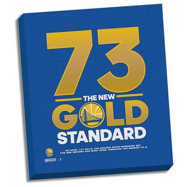 Golden State Warriors 73 Gold Standard Stretched 22x26 Canvas - Image 2