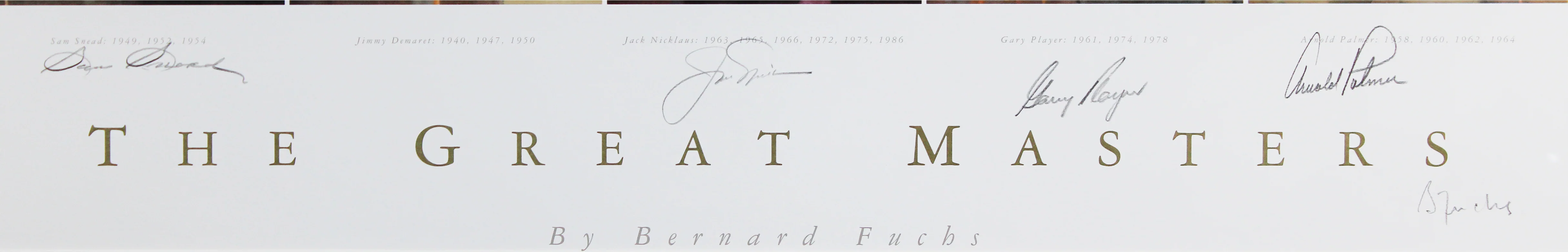 Golf Masters (5) Nicklaus, Palmer, Snead, Player Signed & Framed Lithograph BAS - Image 3