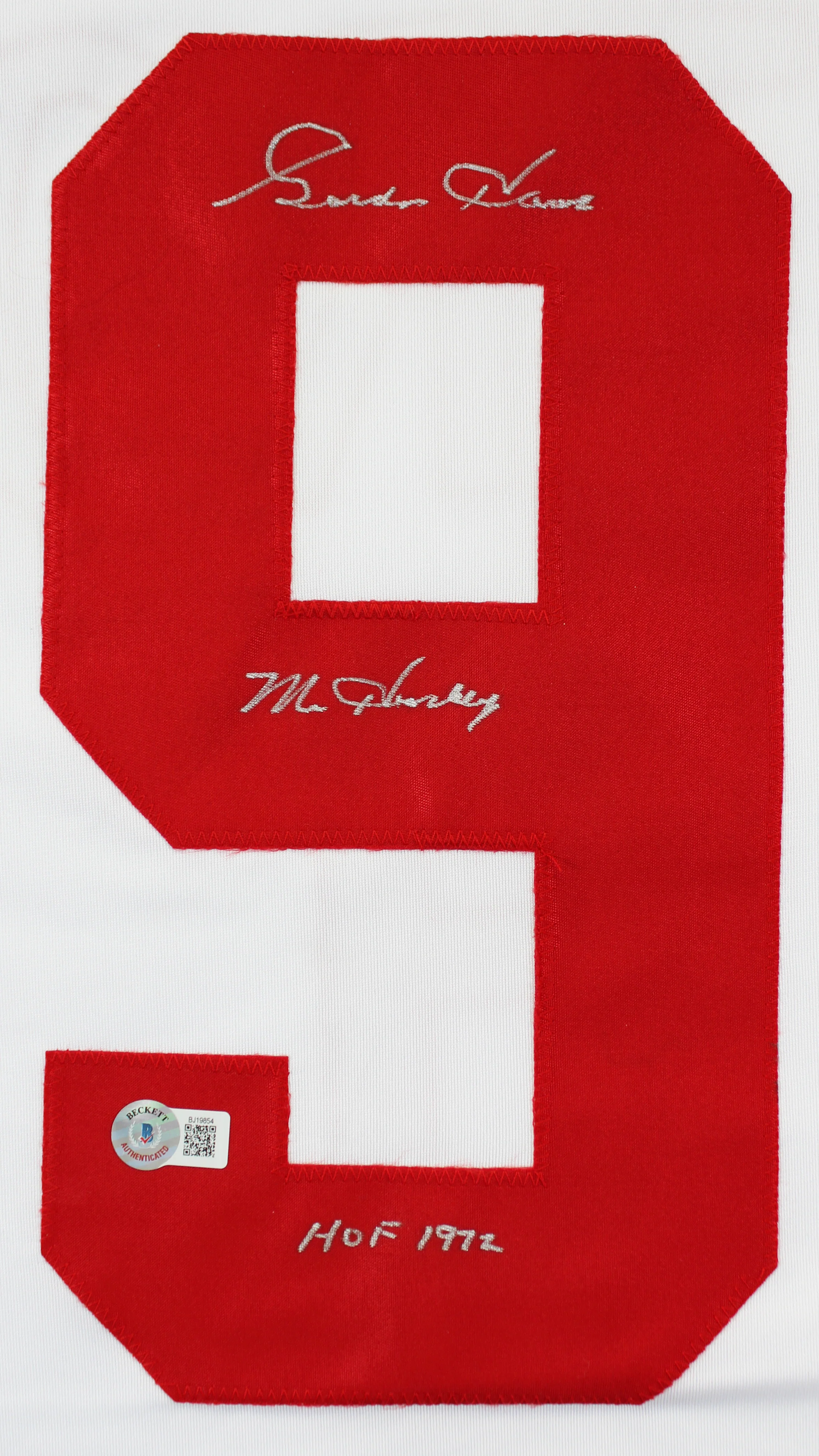 Gordie Howe "Mr. Hockey HOF 1972" Authentic Signed White Pro Style Jersey BAS - Image 3
