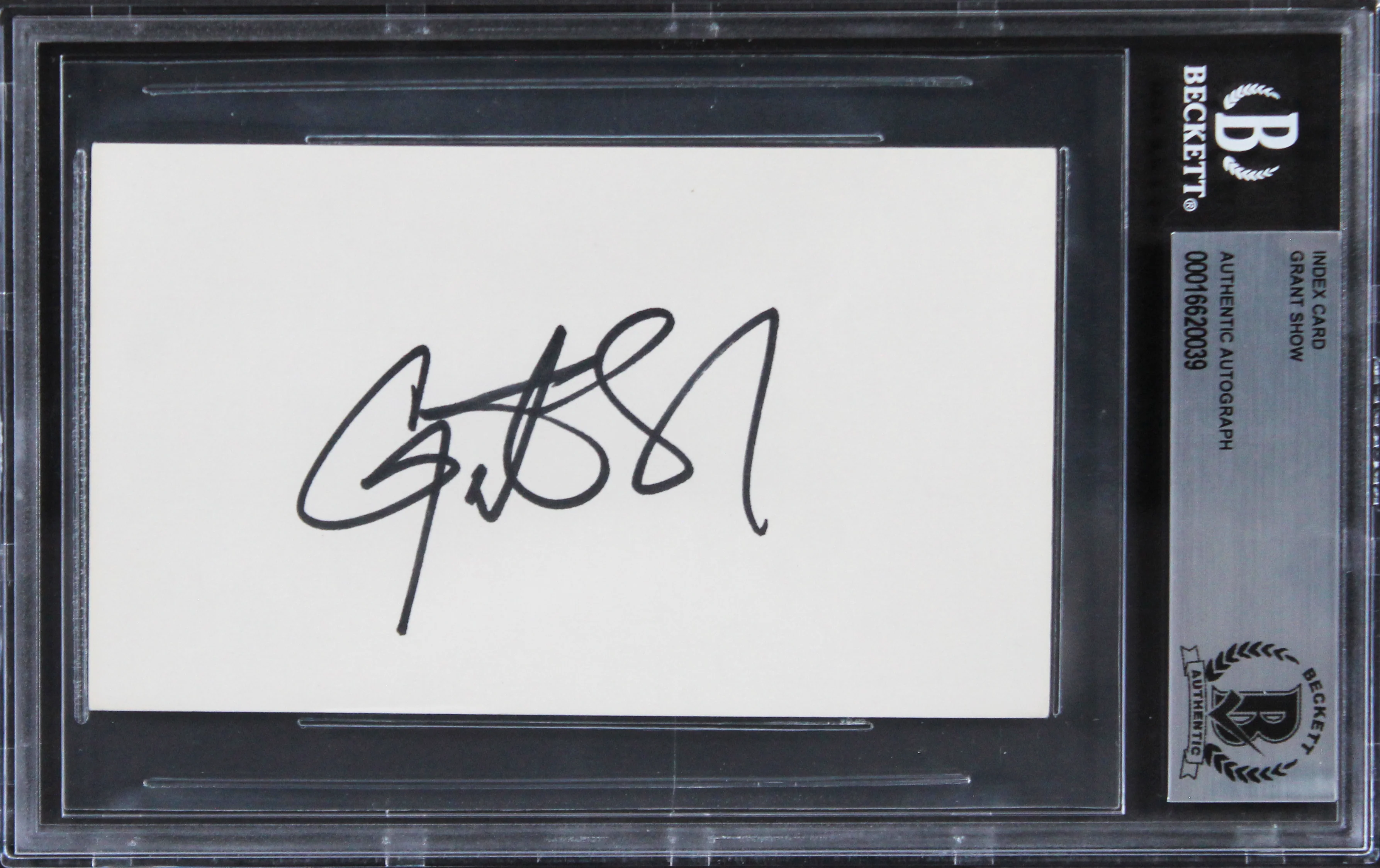 Grant Show Melrose Place Authentic Signed 3x5 Index Card Autographed BAS Slabbed - Image 2