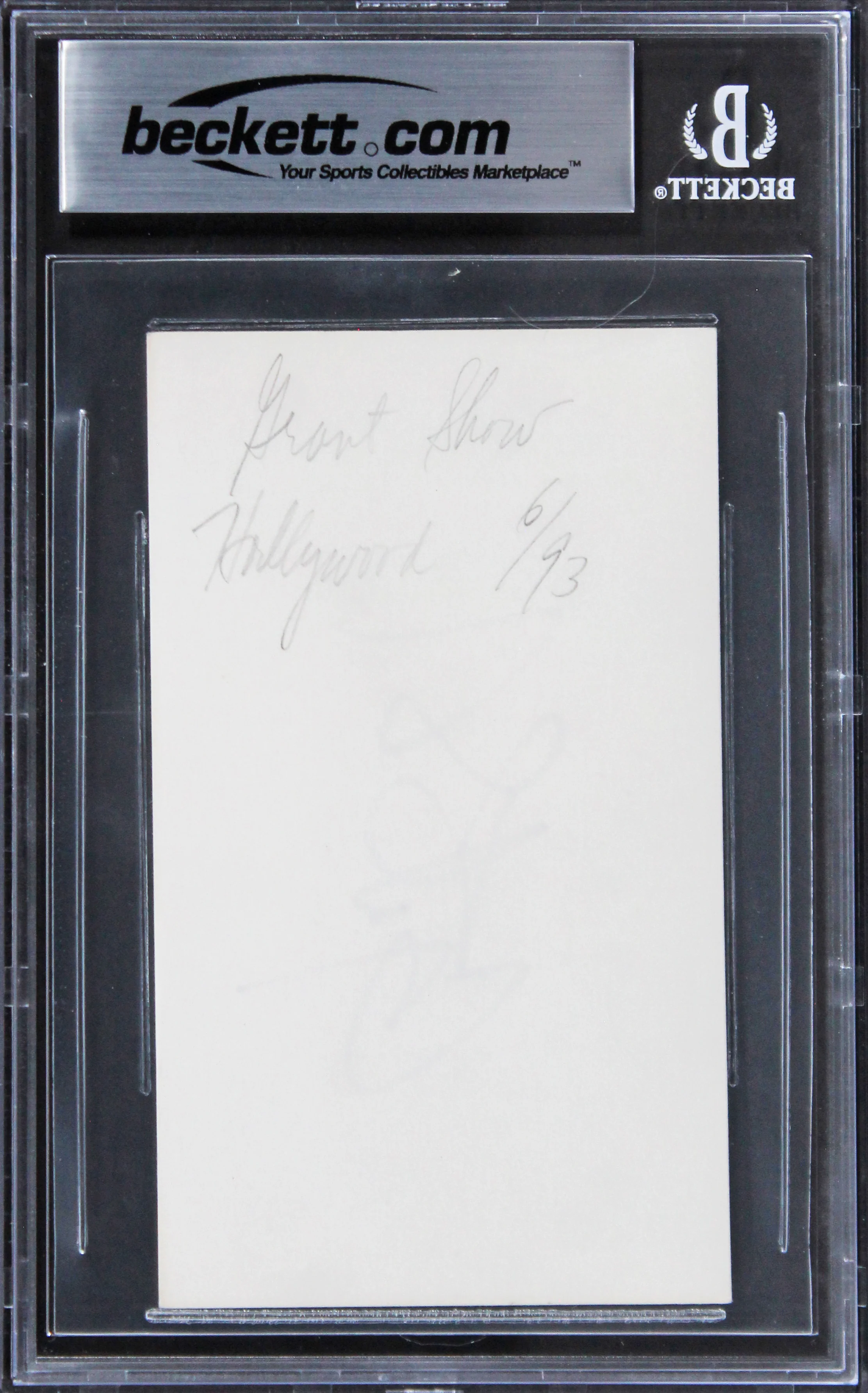 Grant Show Melrose Place Authentic Signed 3x5 Index Card Autographed BAS Slabbed - Image 3