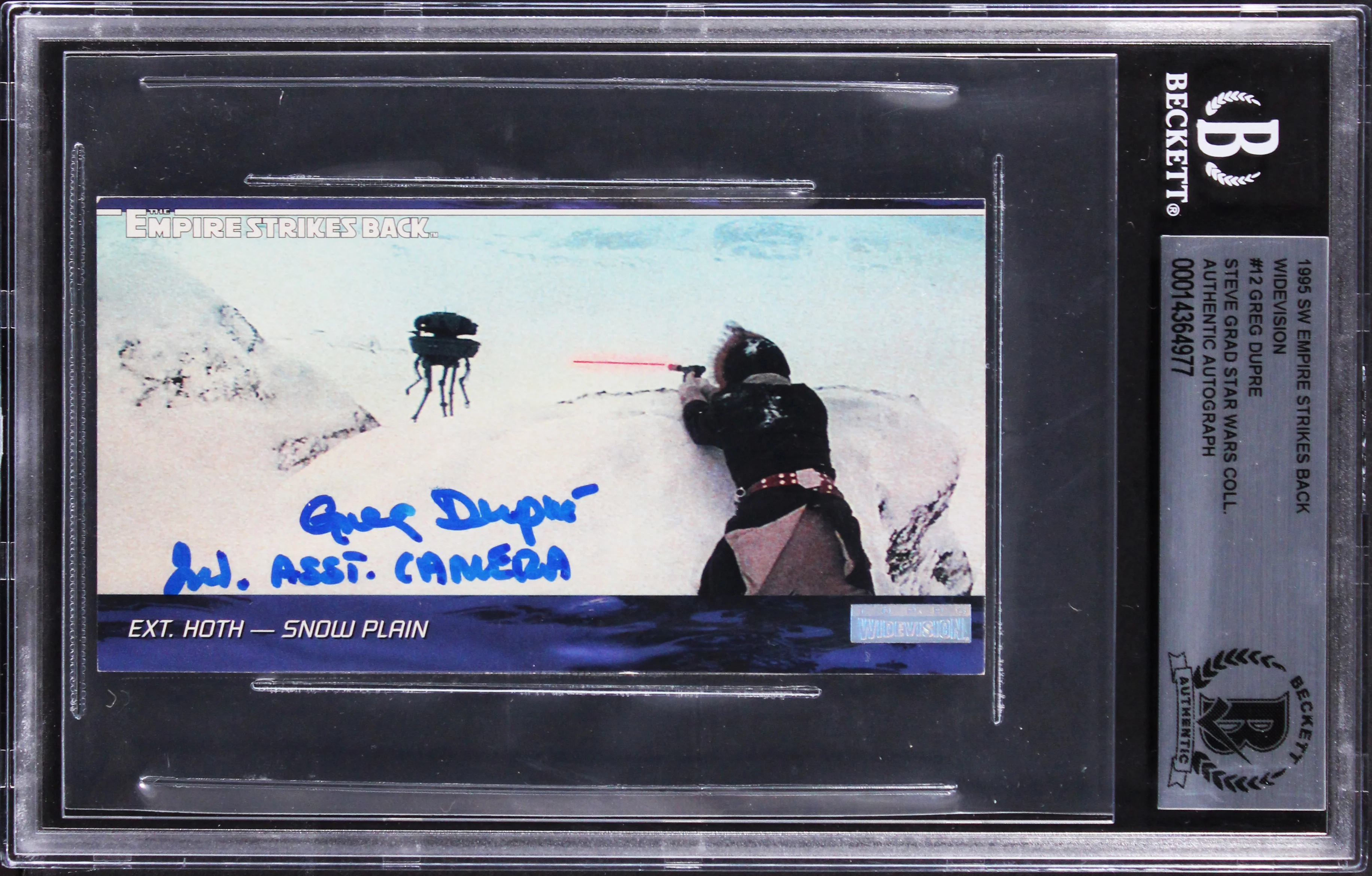 Greg Dupre Authentic Signed 1996 Star Wars ESB Widevision #12 Card BAS Slabbed - Image 2