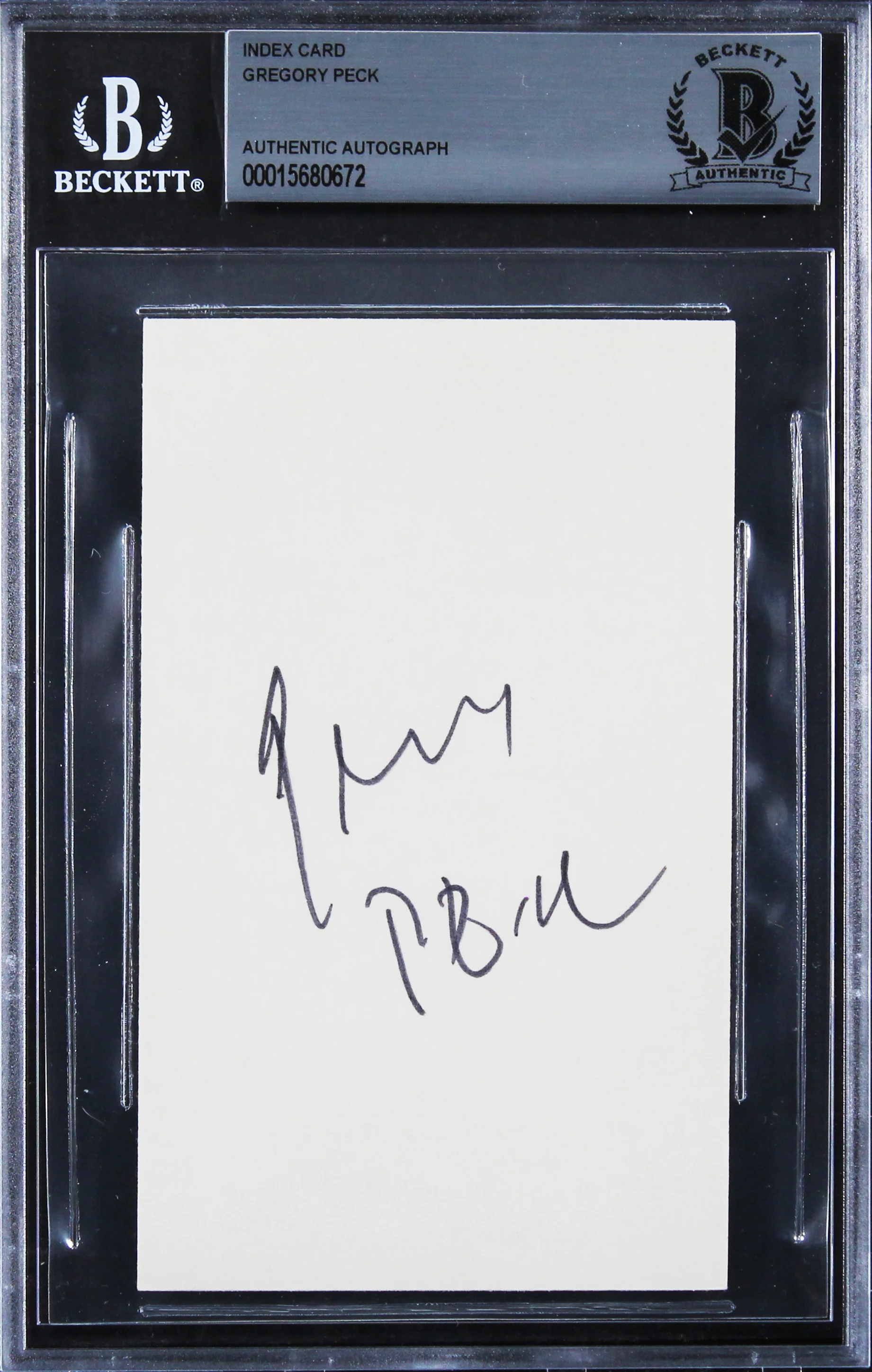 Gregory Peck To Kill a Mockingbird Authentic Signed 3x5 Index Card BAS Slabbed - Image 2