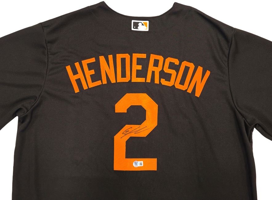 Gunnar Henderson Signed Baltimore Orioles Black Nike Replica Jersey BAS ITP - Image 2