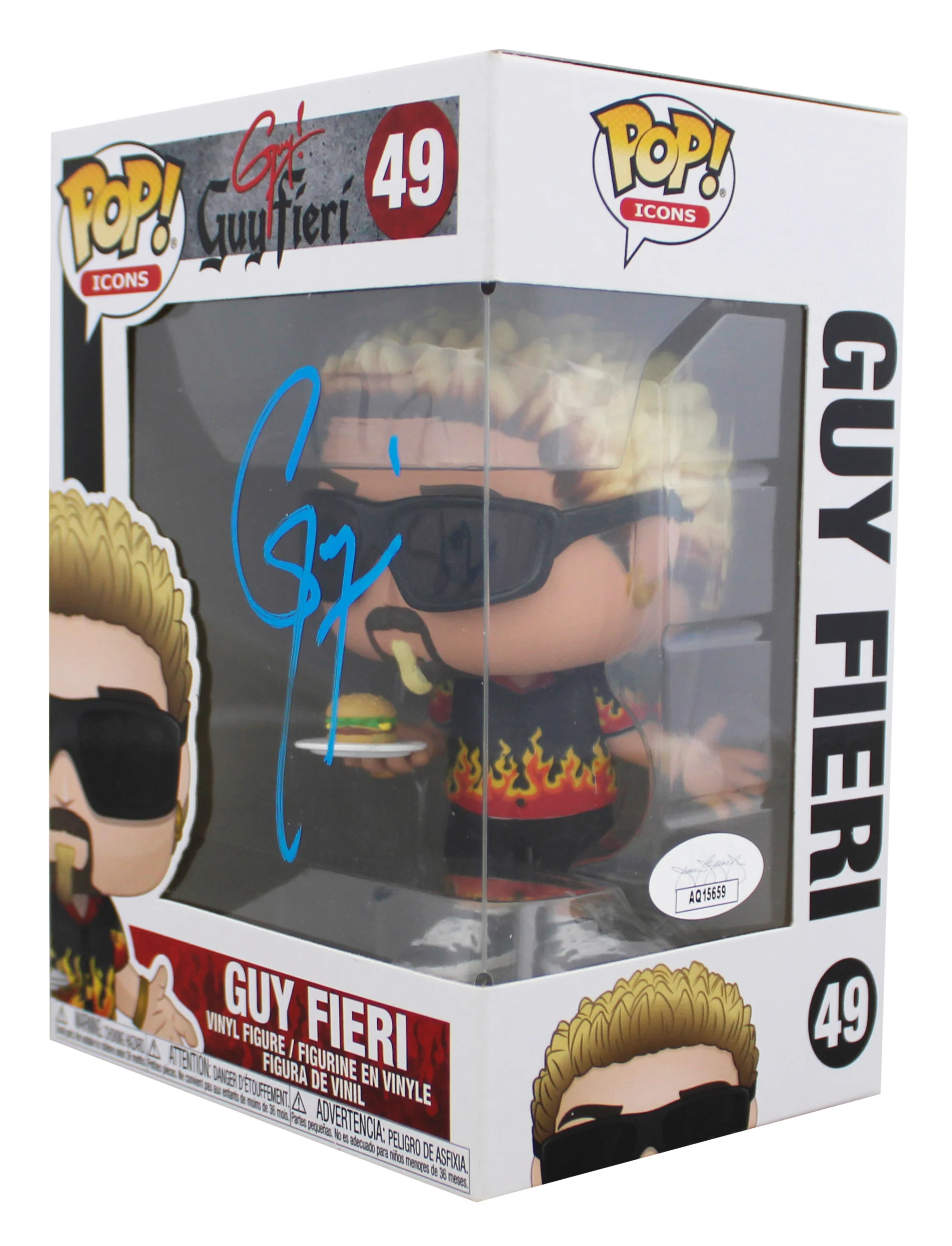 Guy Fieri Diners, Drive-Ins & Dives Signed #49 Funko Pop Figure JSA #AQ15659 - Image 3