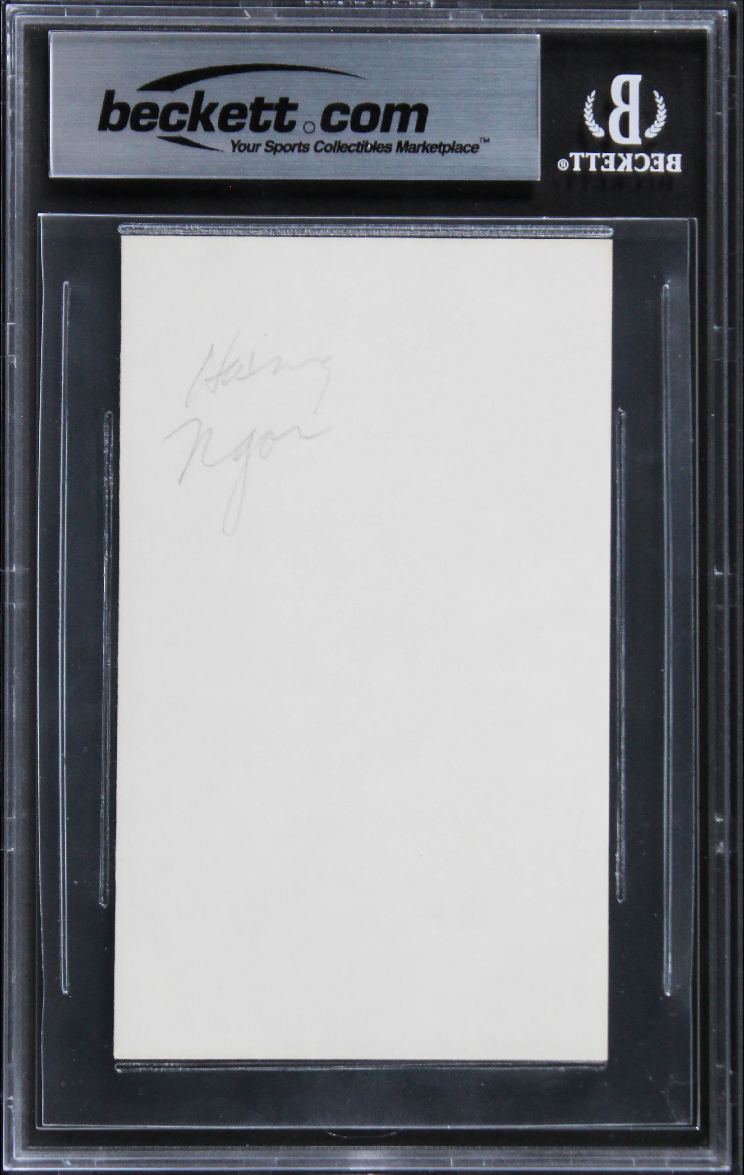 Haing S. Ngor The Killing Fields Authentic Signed 3x5 Index Card BAS Slabbed - Image 3