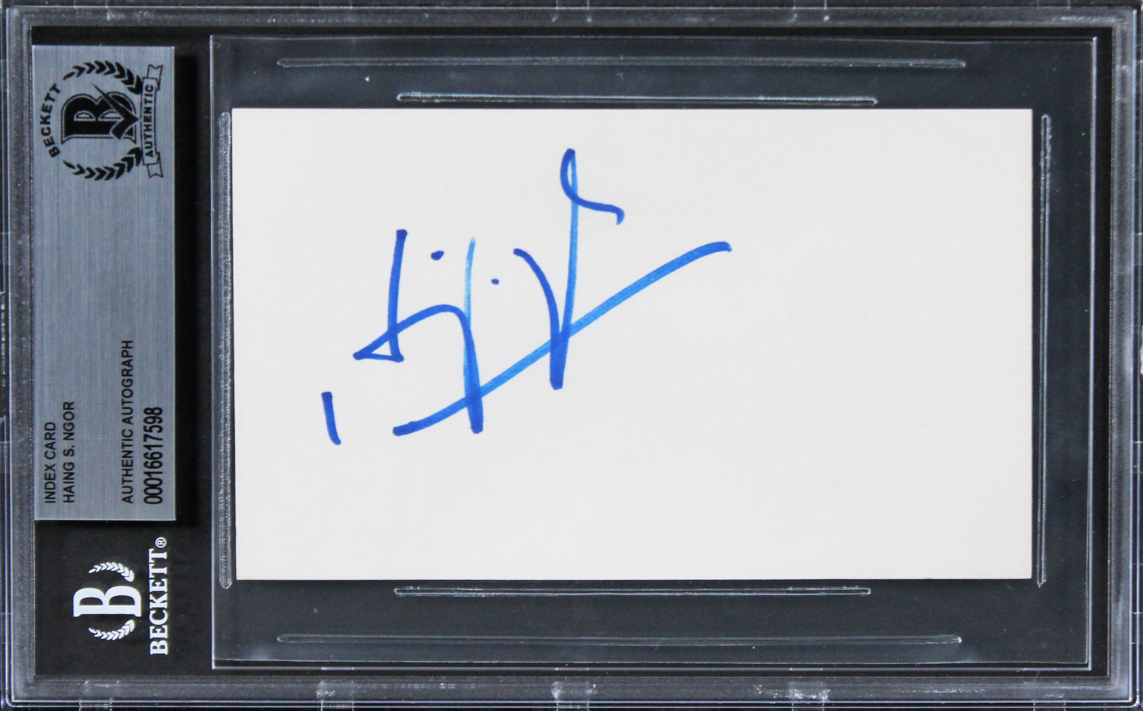Haing S. Ngor The Killing Fields Authentic Signed 3x5 Index Card BAS Slabbed