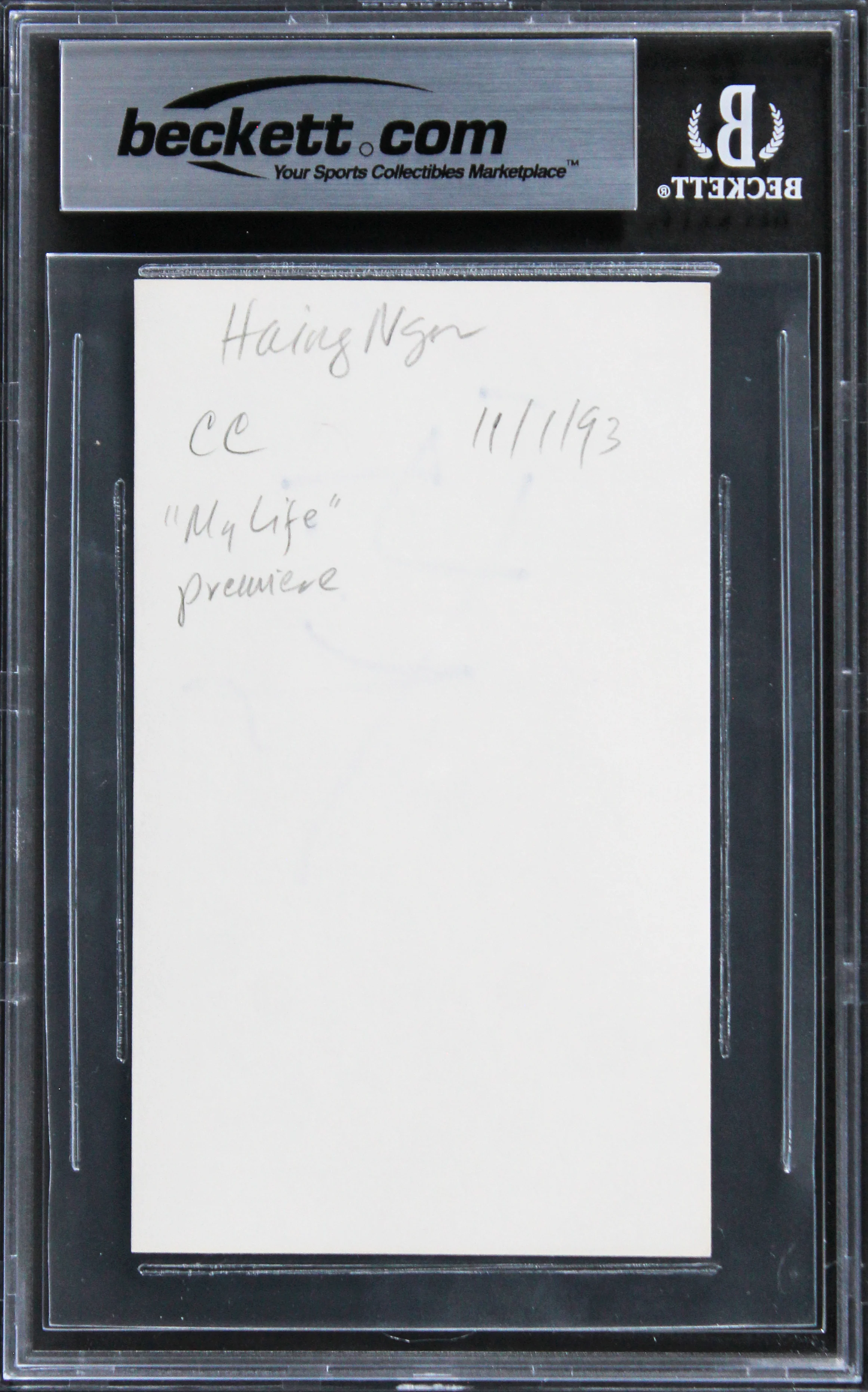 Haing S. Ngor The Killing Fields Authentic Signed 3x5 Index Card BAS Slabbed - Image 3