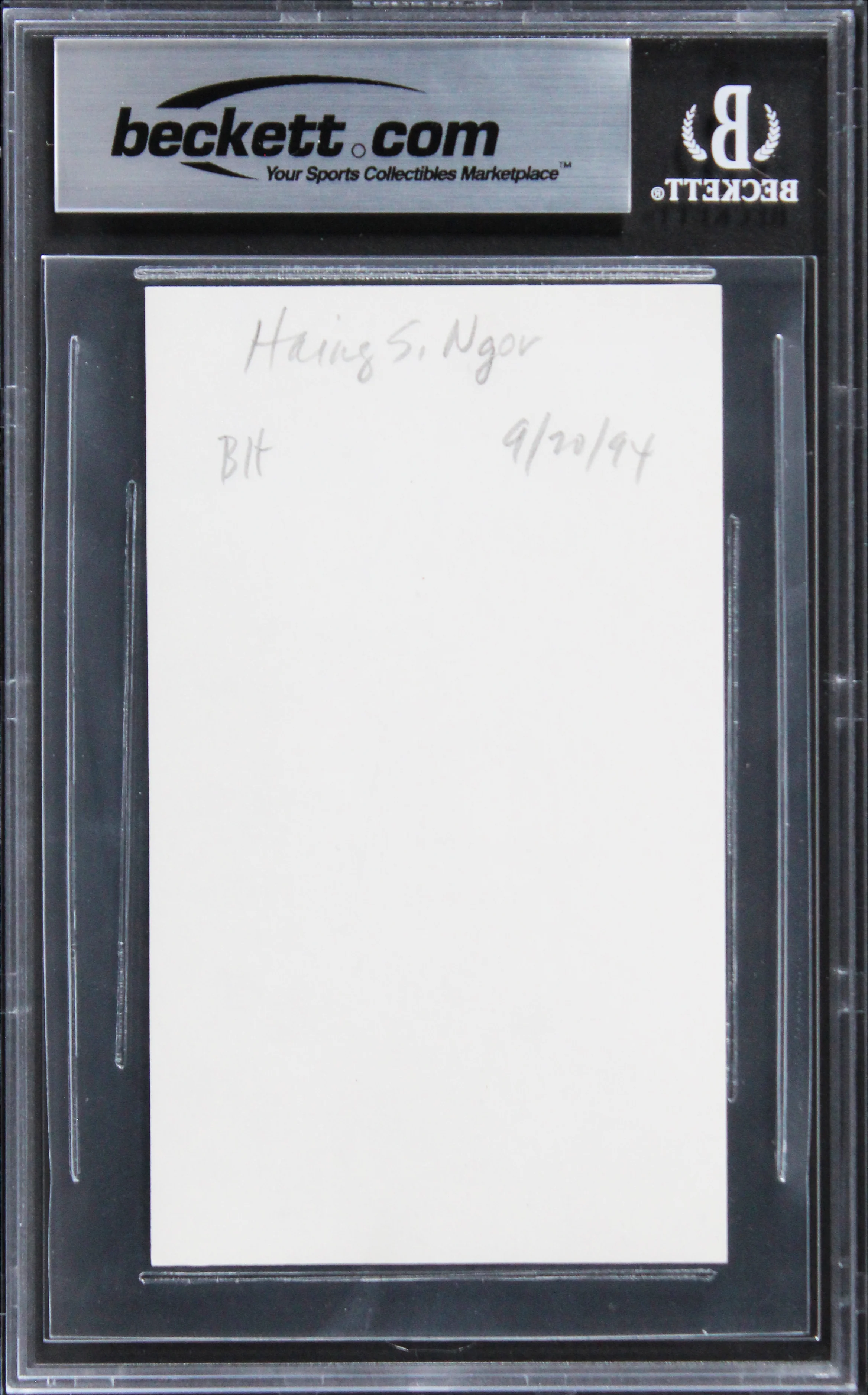 Haing S. Ngor The Killing Fields Authentic Signed 3x5 Index Card BAS Slabbed - Image 3