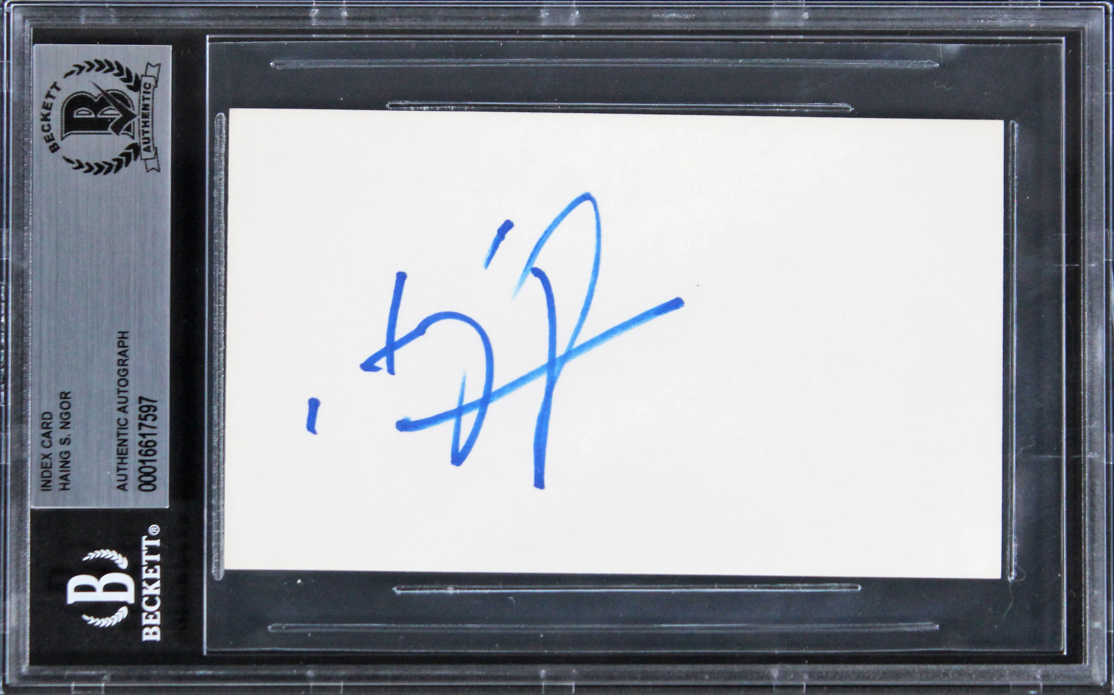 Haing S. Ngor The Killing Fields Authentic Signed 3x5 Index Card BAS Slabbed 4 - Image 2