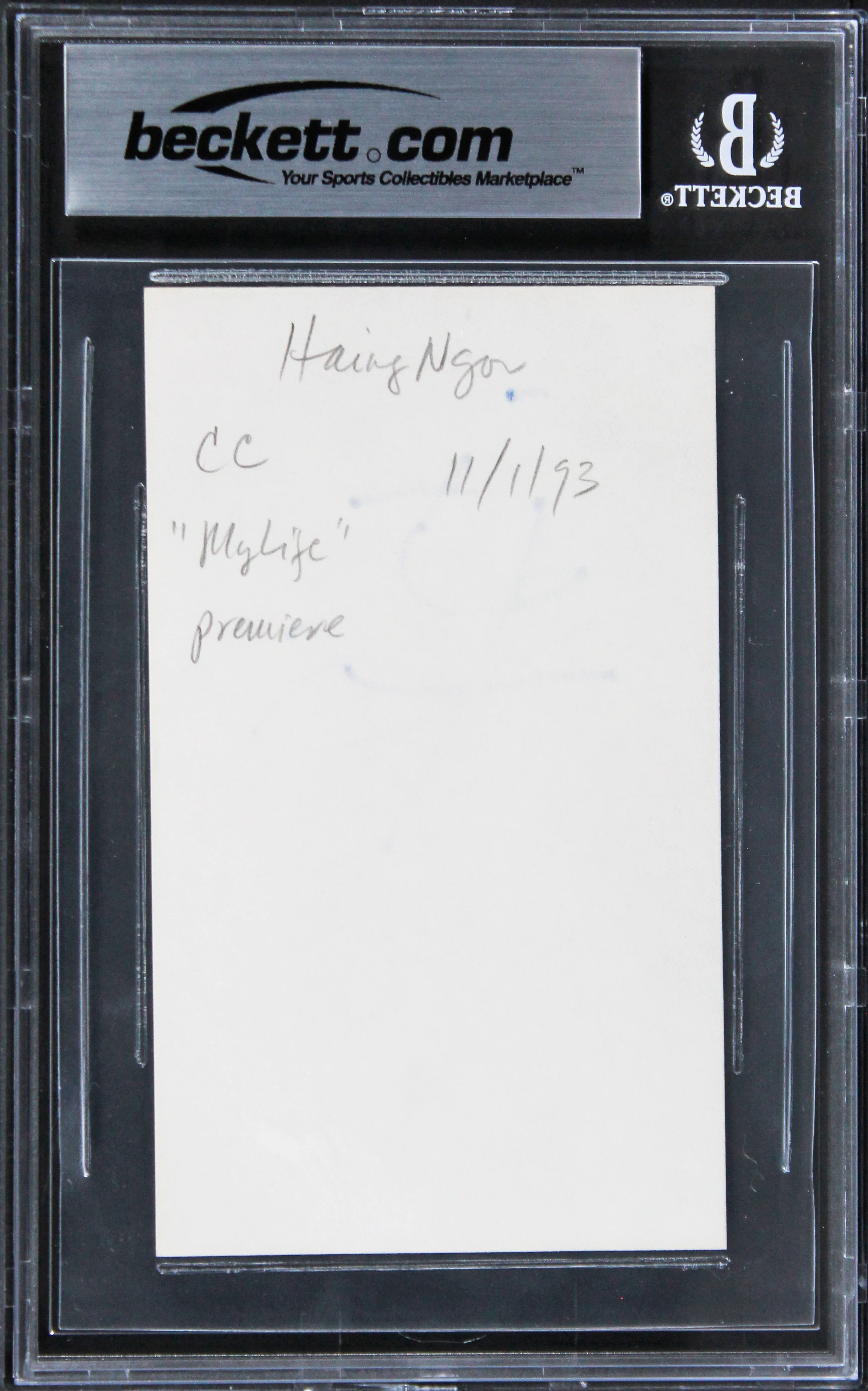 Haing S. Ngor The Killing Fields Authentic Signed 3x5 Index Card BAS Slabbed 4 - Image 3