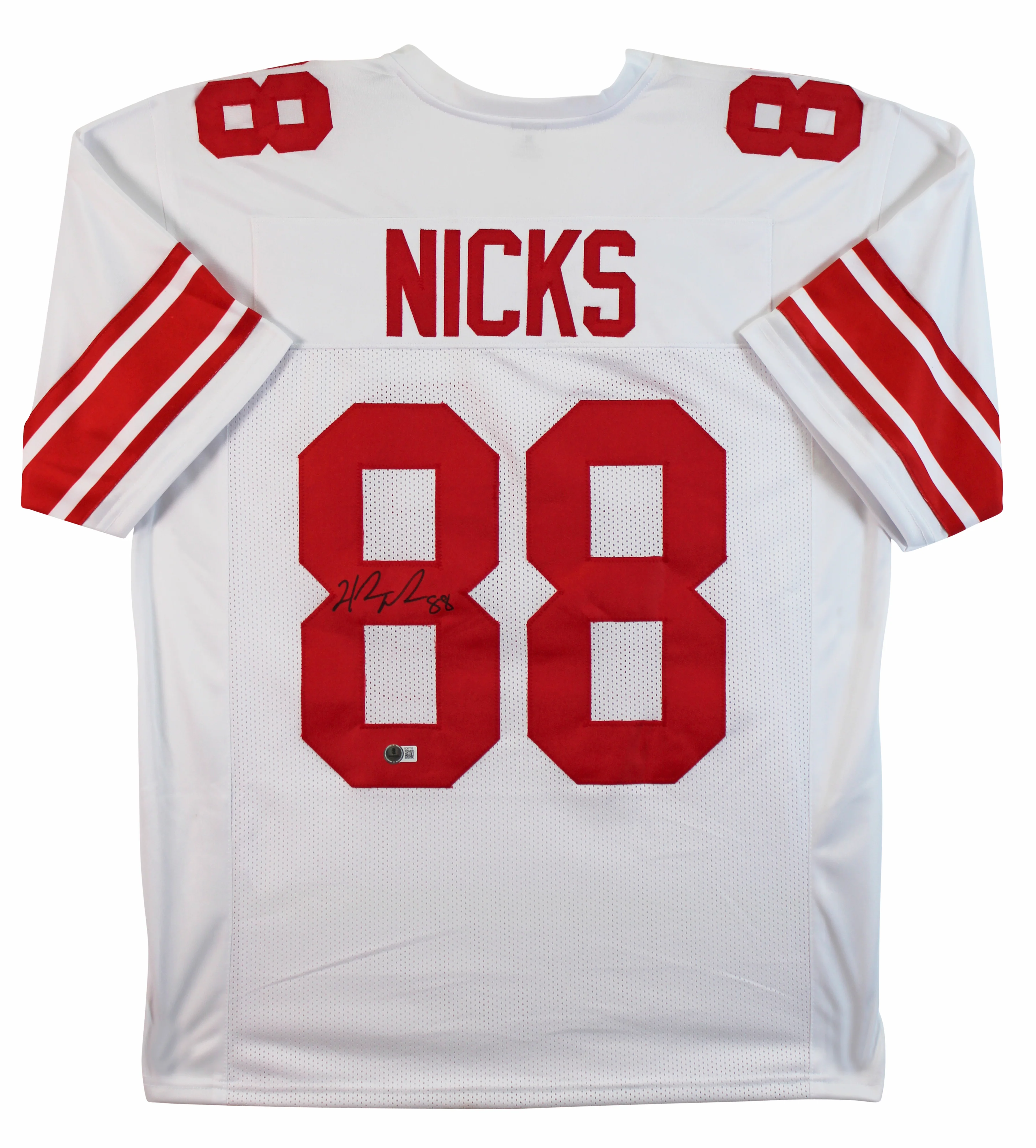 Hakeem Nicks Authentic Signed White Pro Style Jersey Autographed BAS - Image 2