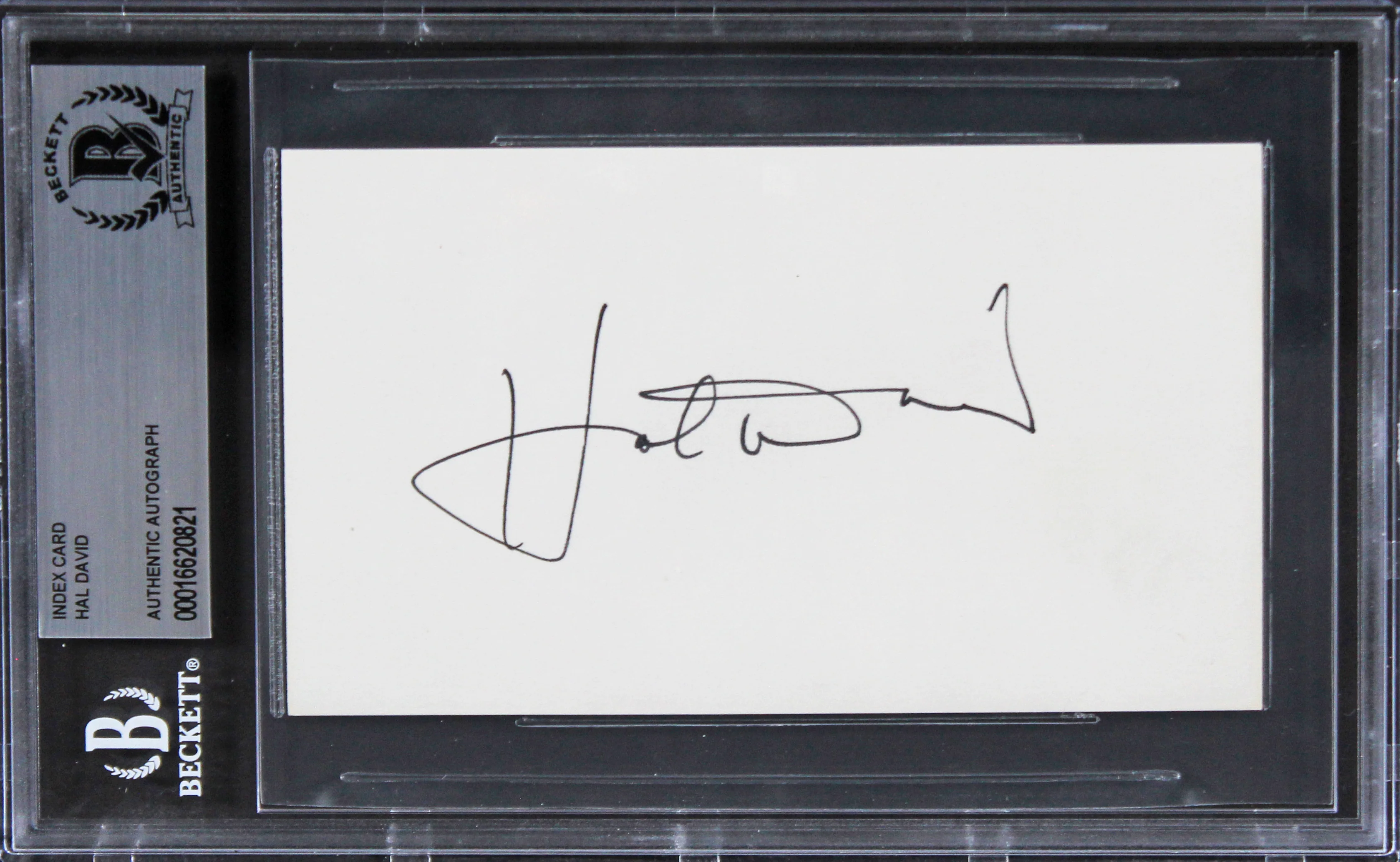 Hal David Musician Authentic Signed 3x5 Index Card Autographed BAS Slabbed 2