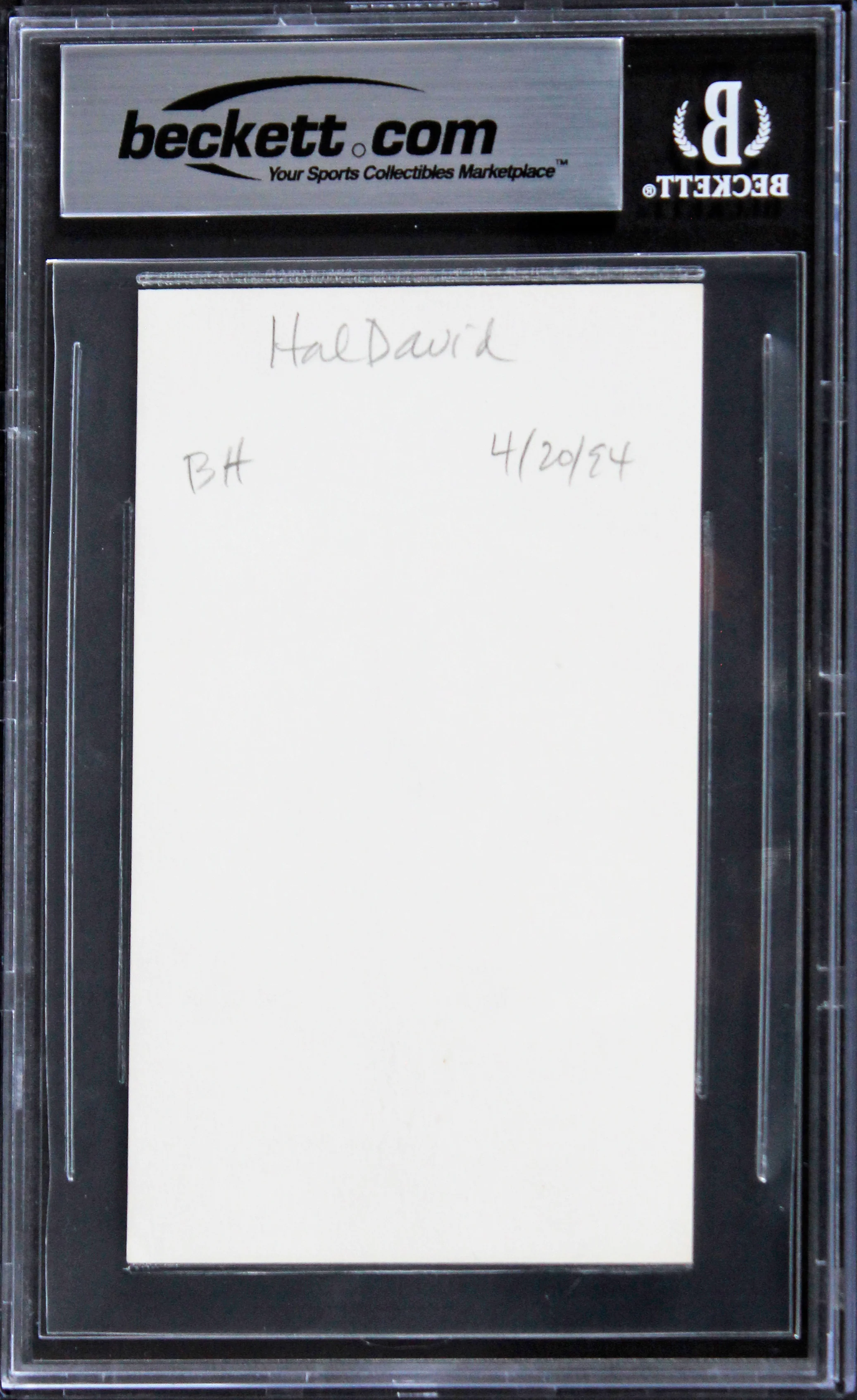 Hal David Musician Authentic Signed 3x5 Index Card Autographed BAS Slabbed 2 - Image 3