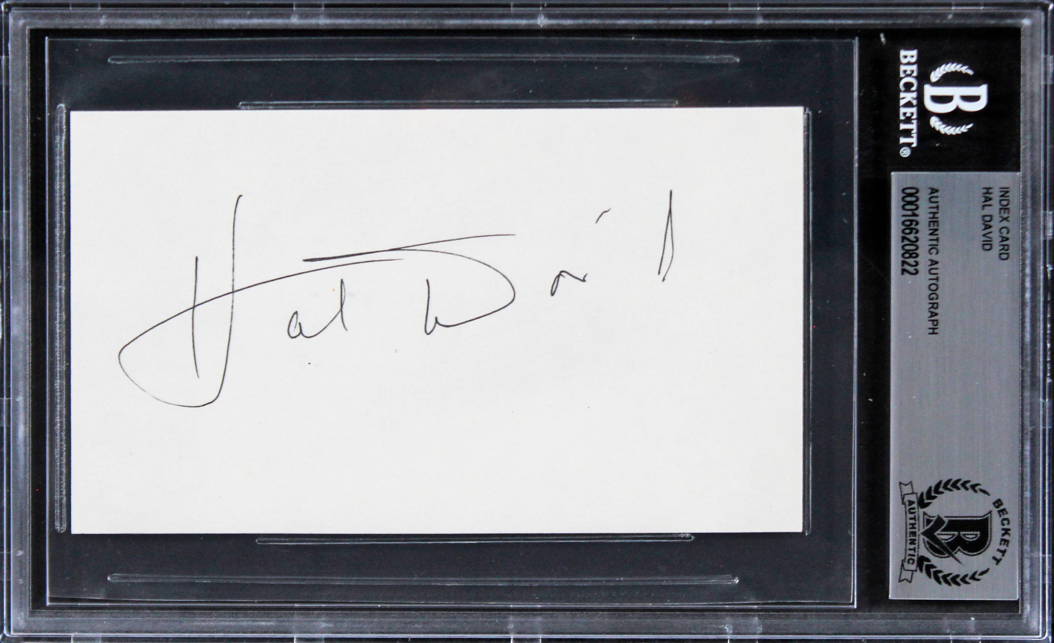 Hal David Musician Authentic Signed 3x5 Index Card Autographed BAS Slabbed 3 - Image 2