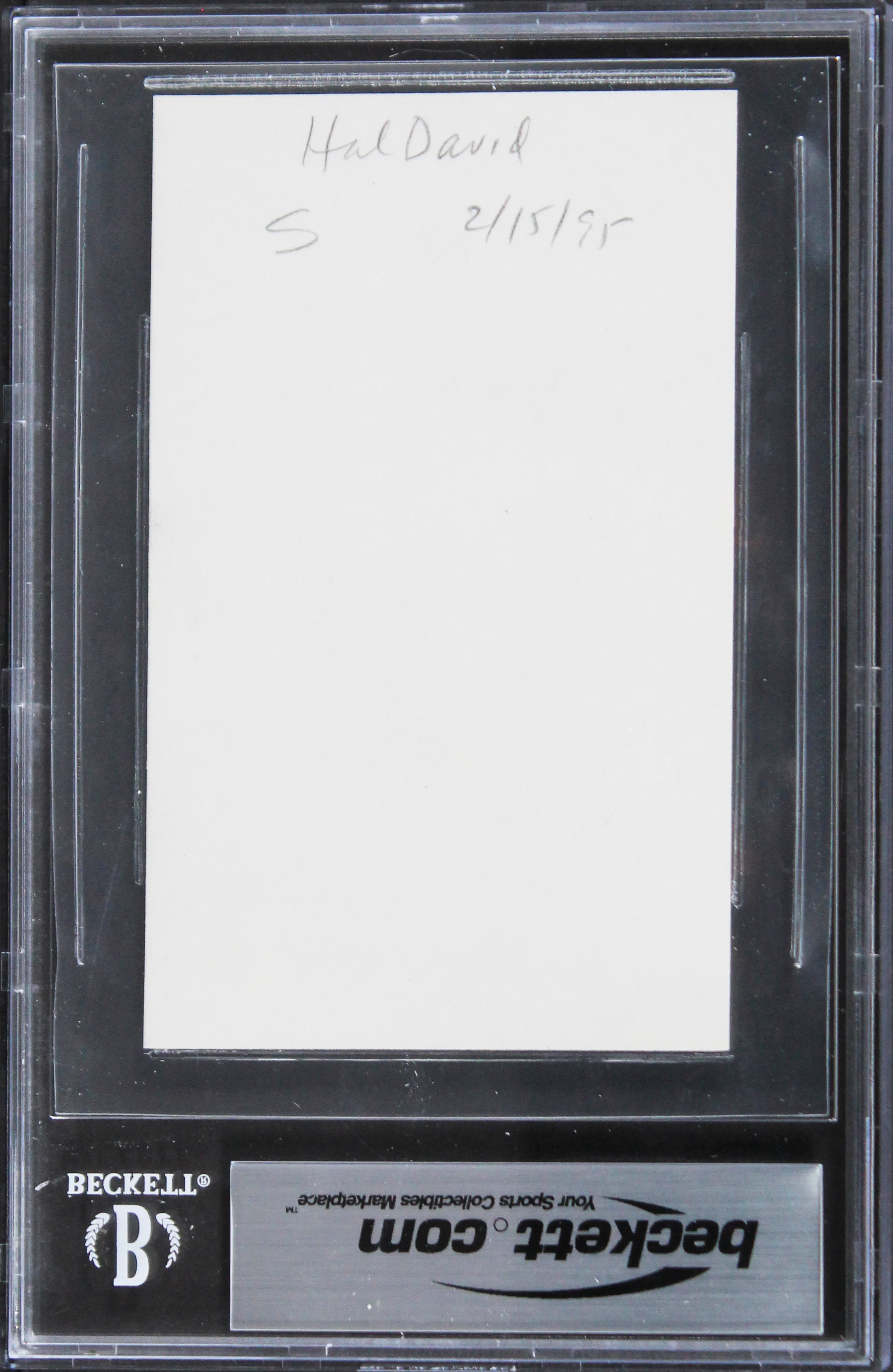 Hal David Musician Authentic Signed 3x5 Index Card Autographed BAS Slabbed 3 - Image 3