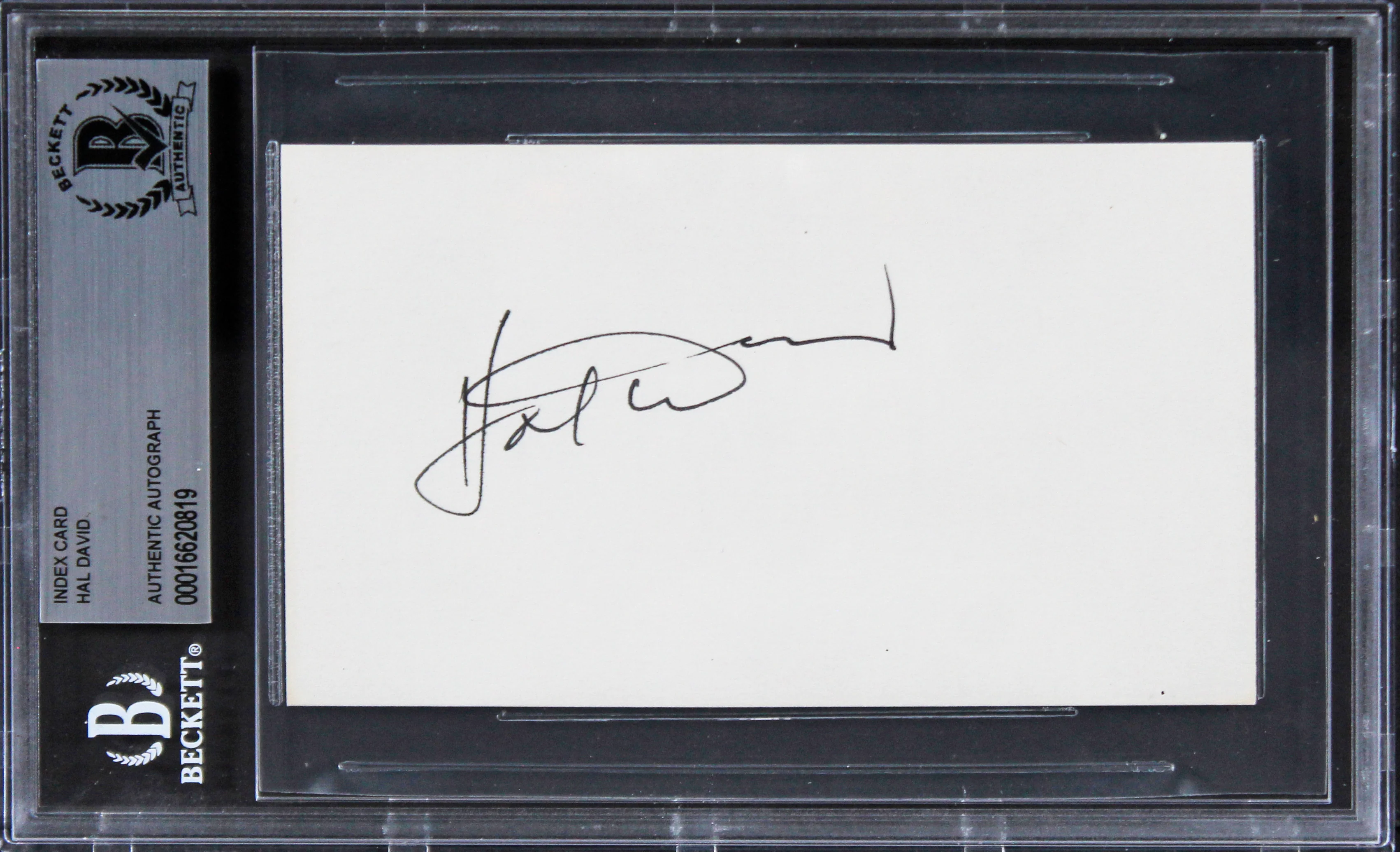 Hal David Musician Authentic Signed 3x5 Index Card Autographed BAS Slabbed 4 - Image 2