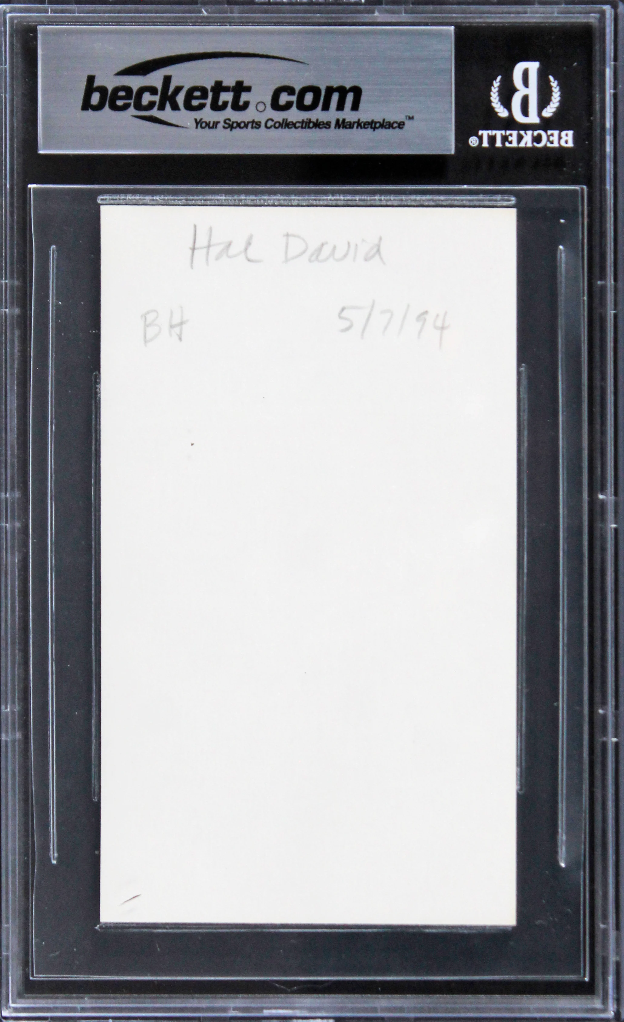 Hal David Musician Authentic Signed 3x5 Index Card Autographed BAS Slabbed 4 - Image 3