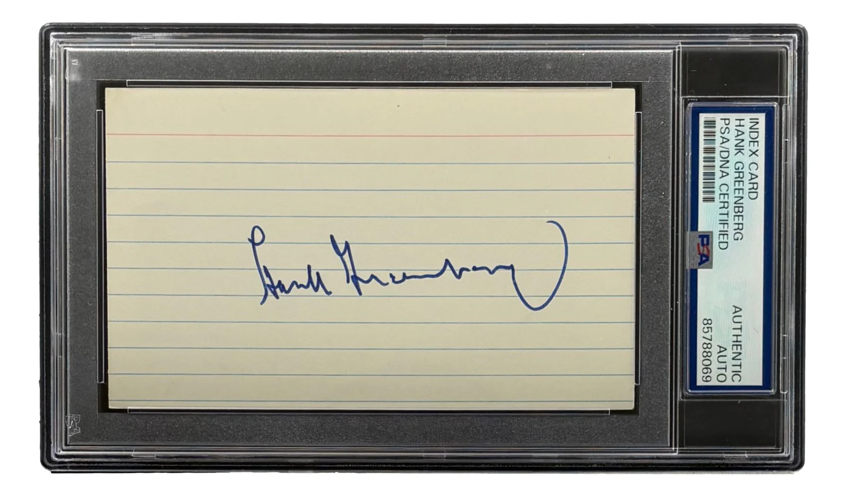 Hank Greenberg Detroit Tigers Signed In Blue Index Card PSA/DNA