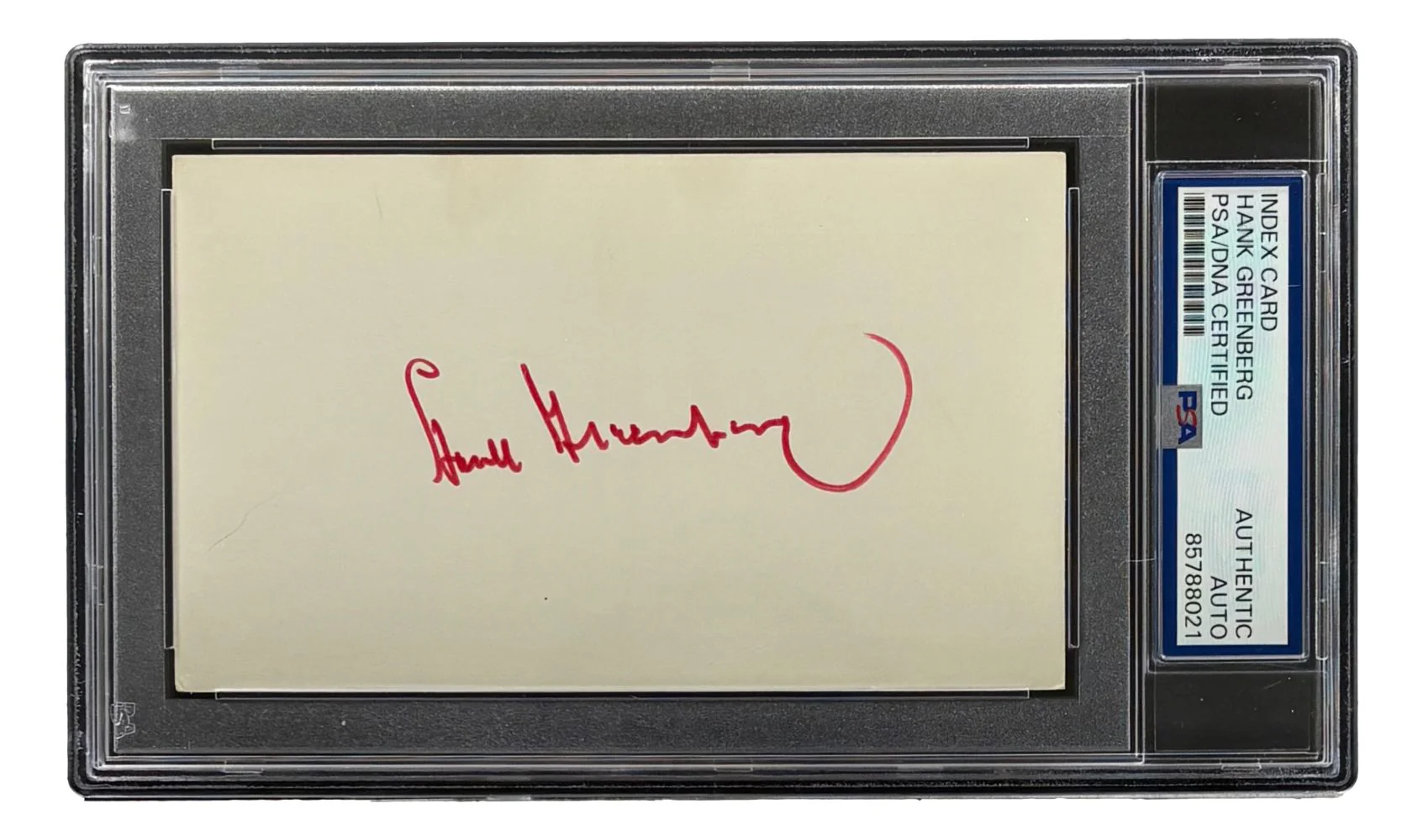 Hank Greenberg Detroit Tigers Signed In Red Index Card 2 PSA/DNA