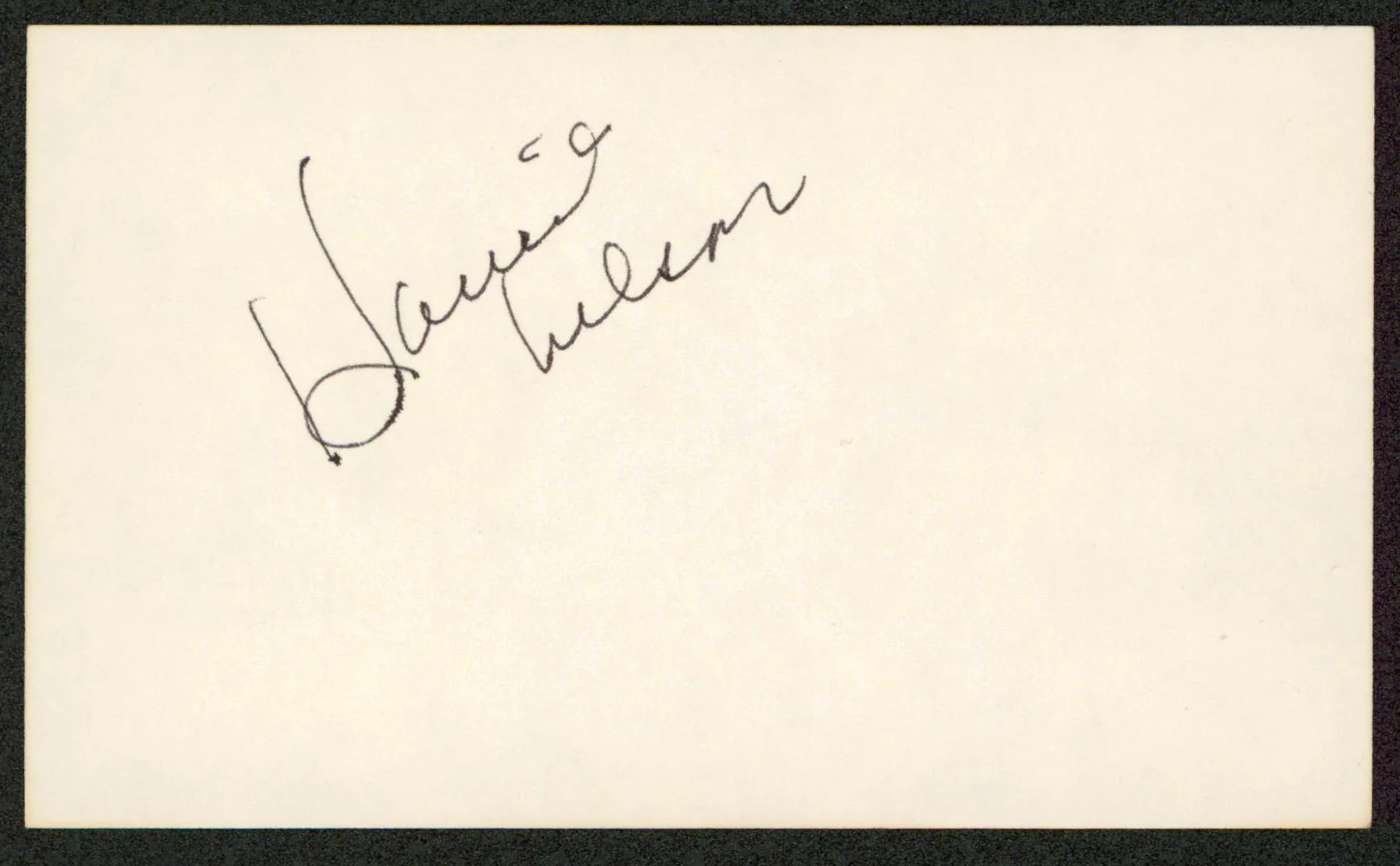 Harriet Nelson The Adventures Ozzie & Harriet Signed 3x5 Index Card BAS #BW70026