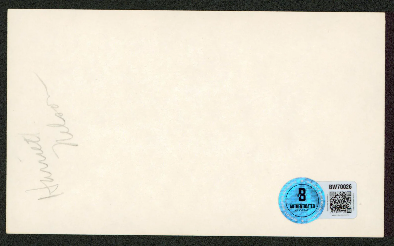 Harriet Nelson The Adventures Ozzie & Harriet Signed 3x5 Index Card BAS #BW70026 - Image 3