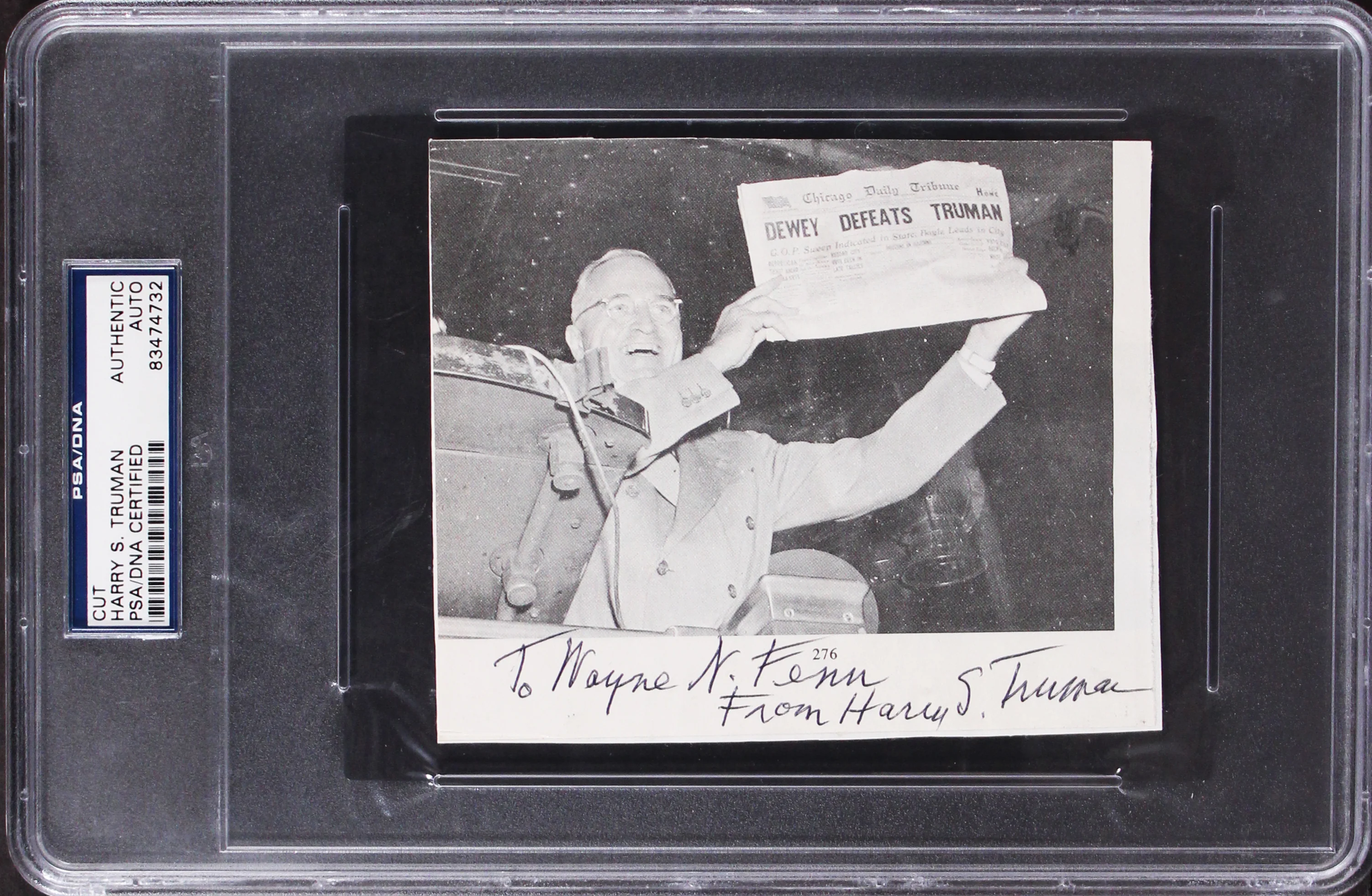 Harry S. Truman Authentic Signed 4.5x5.25 Cut Signature Autographed PSA/DNA Slab - Image 2