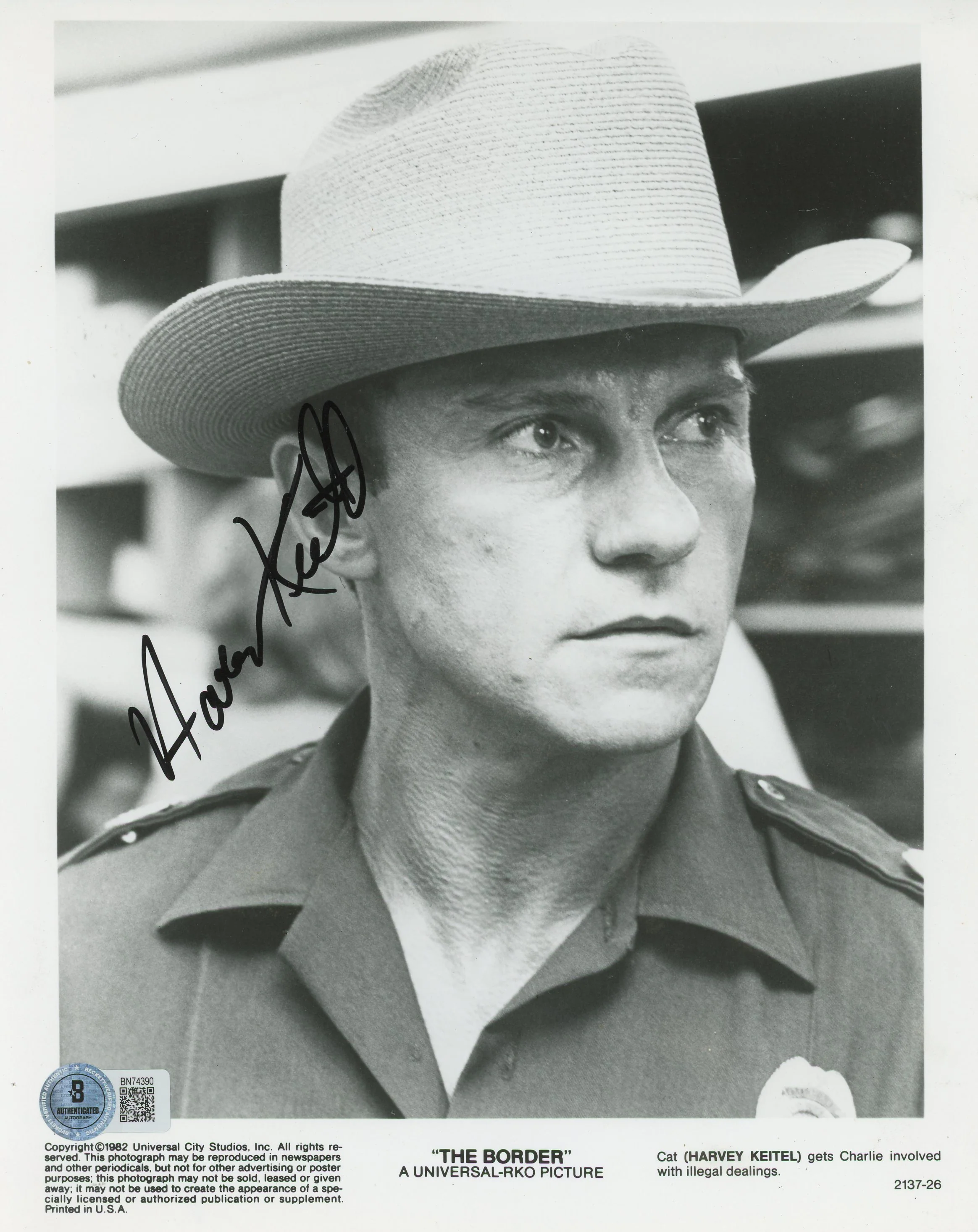 Harvey Keitel The Border Authentic Signed 8x10 Photo Autographed BAS #BN74390