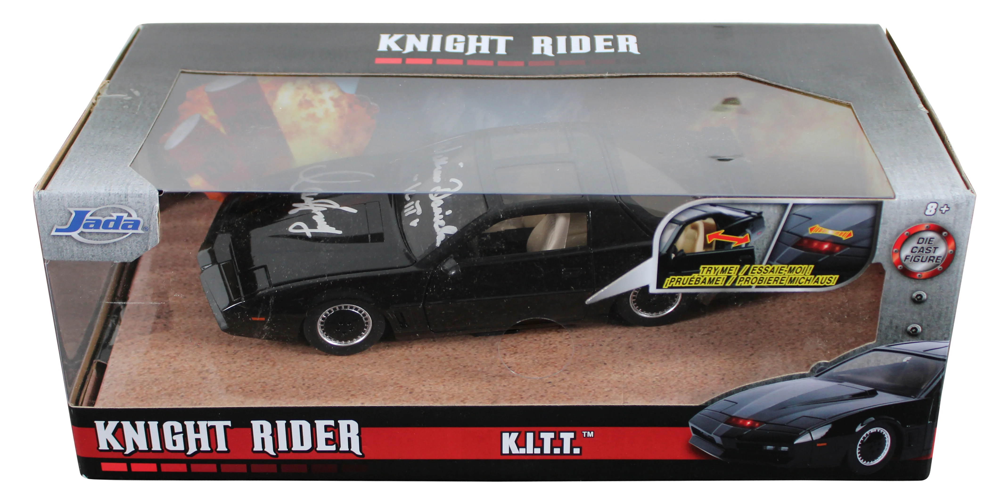 Hasselhoff & Daniels Knight Rider Signed 1:24 Die Cast Metal K.I.T.T. Car BAS - Image 9